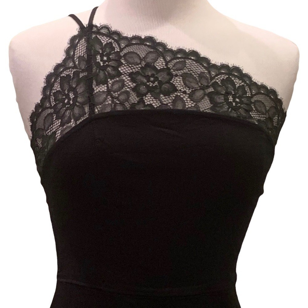 NWT Free People Premonitions Bodycon Dress Small Black LBD Mini Fitted Lace