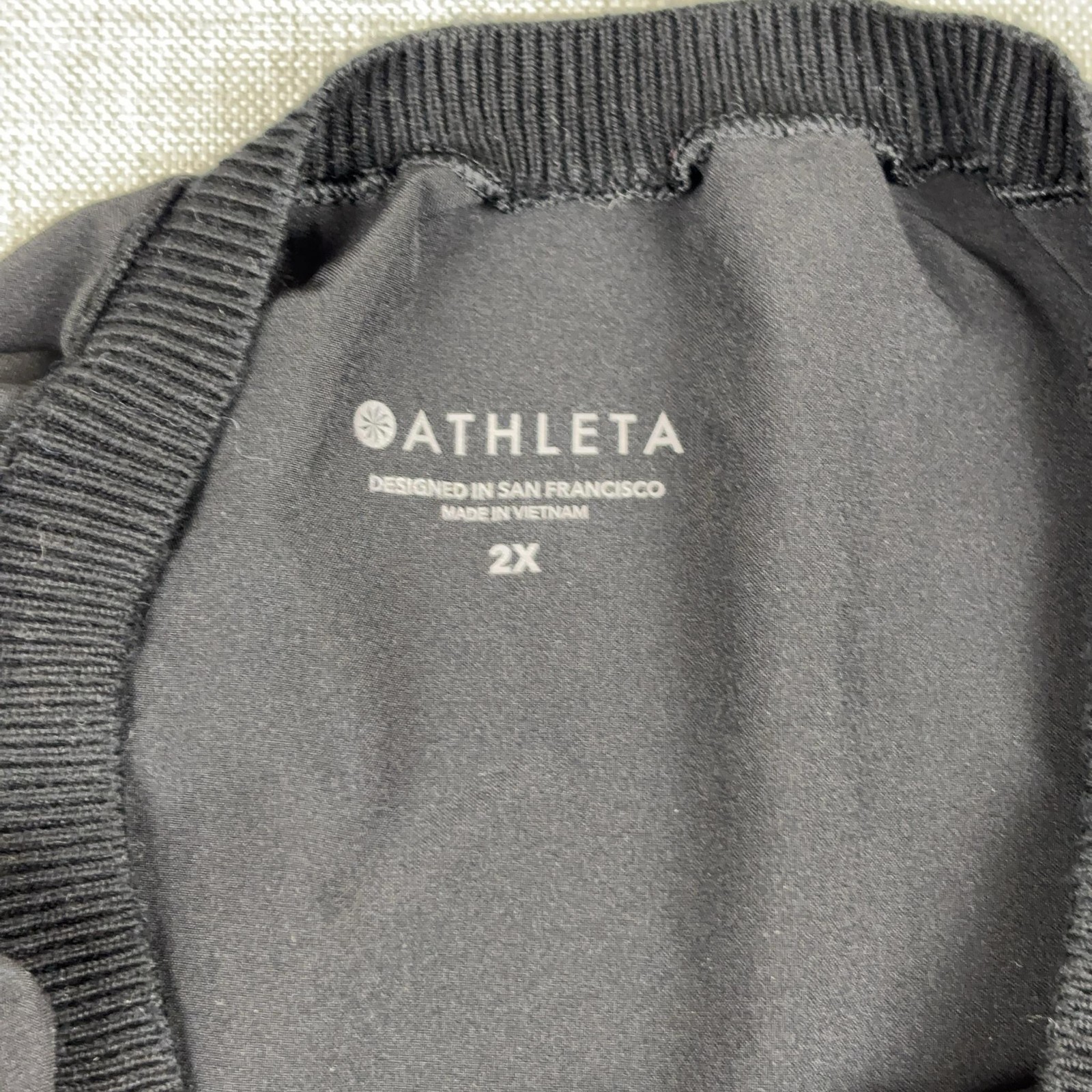 Athleta Tank Dress Womens 2X Black Sleeveless Drawstring Blouson Travel Casual