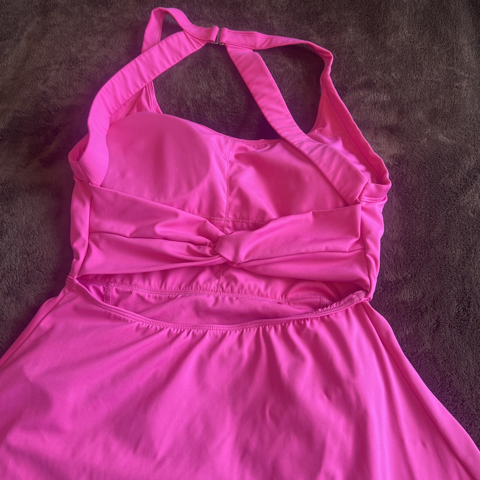 Halara Pink Tank Dress Medium Adjustable Straps Halter