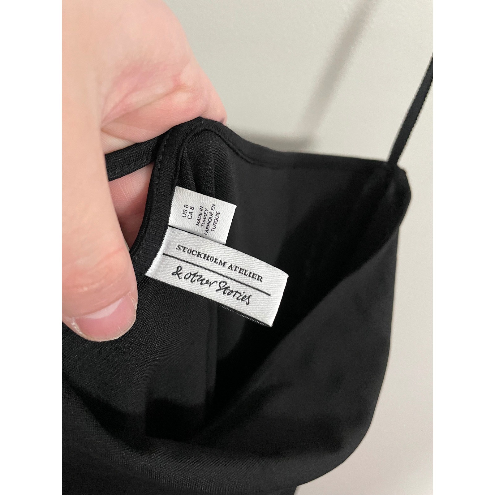 & Other Stories One Shoulder Mini Knee Length Dress in Black Size 8 Cocktail LBD