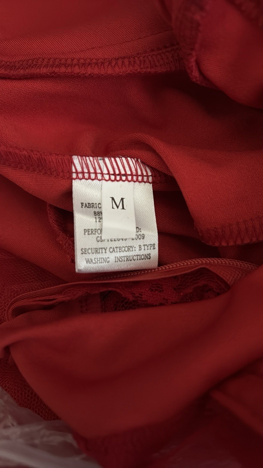 Corset-ruffled red backless Dress Size: Large