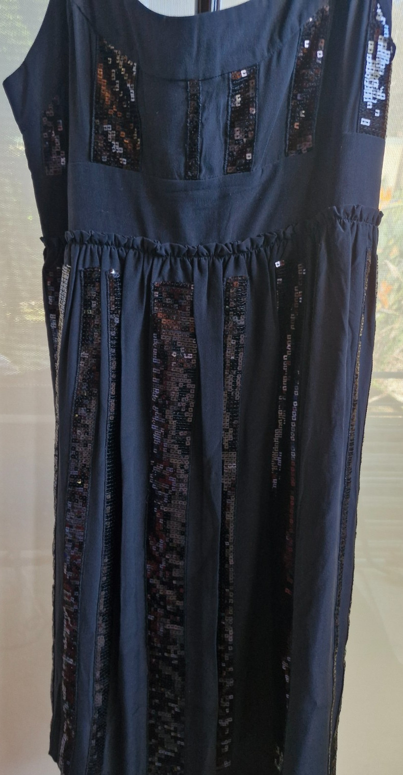 FILIPPA K SWEDEN BLACK SILK SIZE L SEQUIN DRESS FULLY SILK LINED RRP$1250.00 NEW