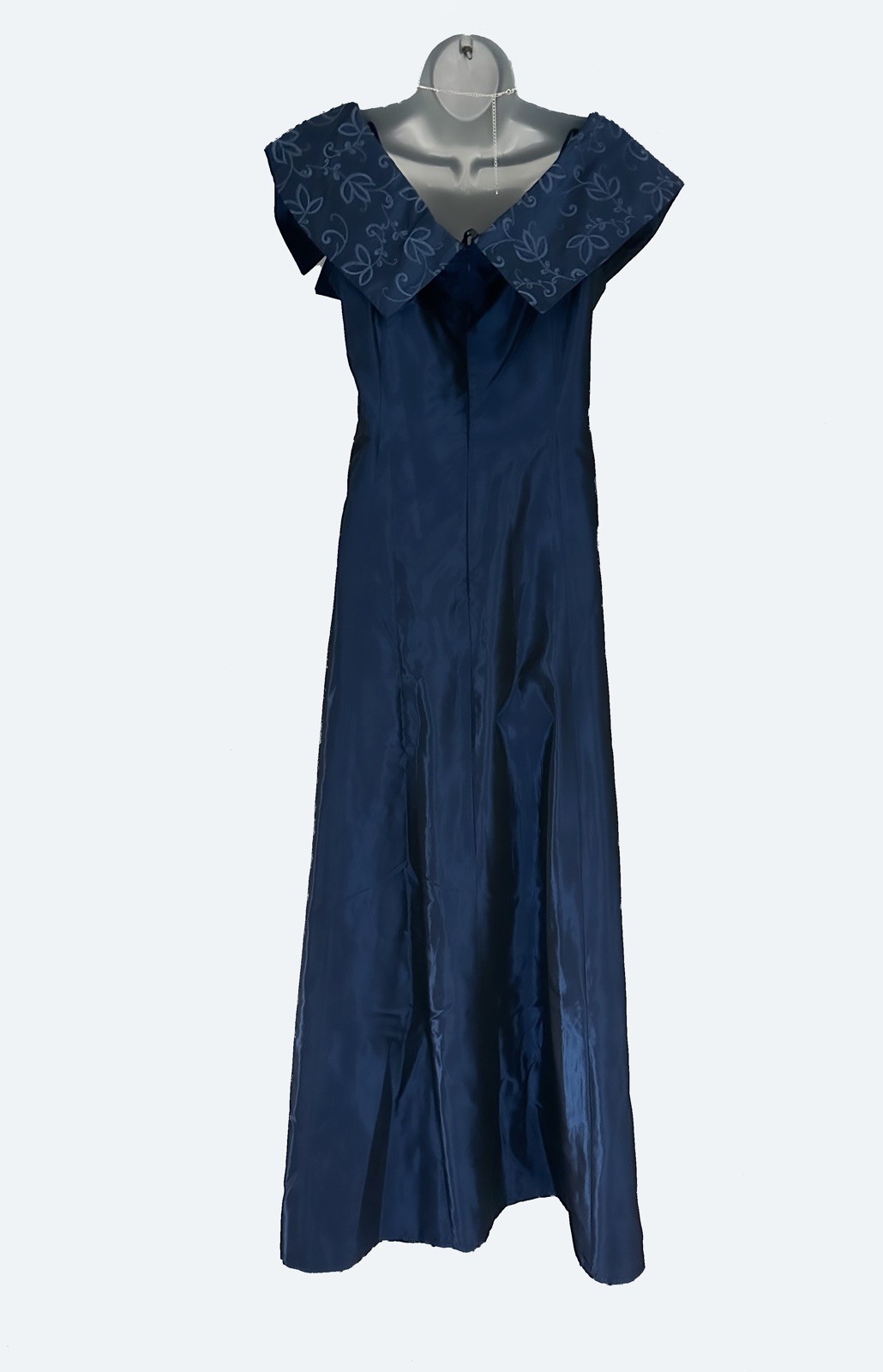 Chou Chou midnight blue embroidered/bow detail occasion long evening dress 14