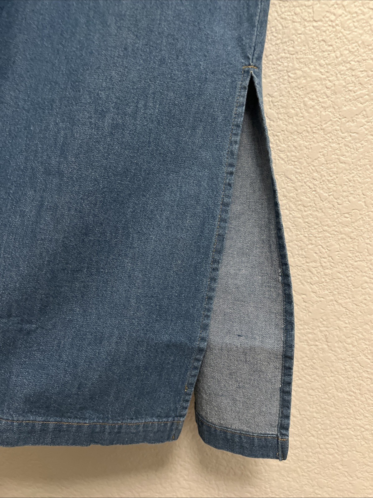 NEW Vintage Willow Ridge Sheath Shift Chambray Maxi Dress Art to Wear Coastal M