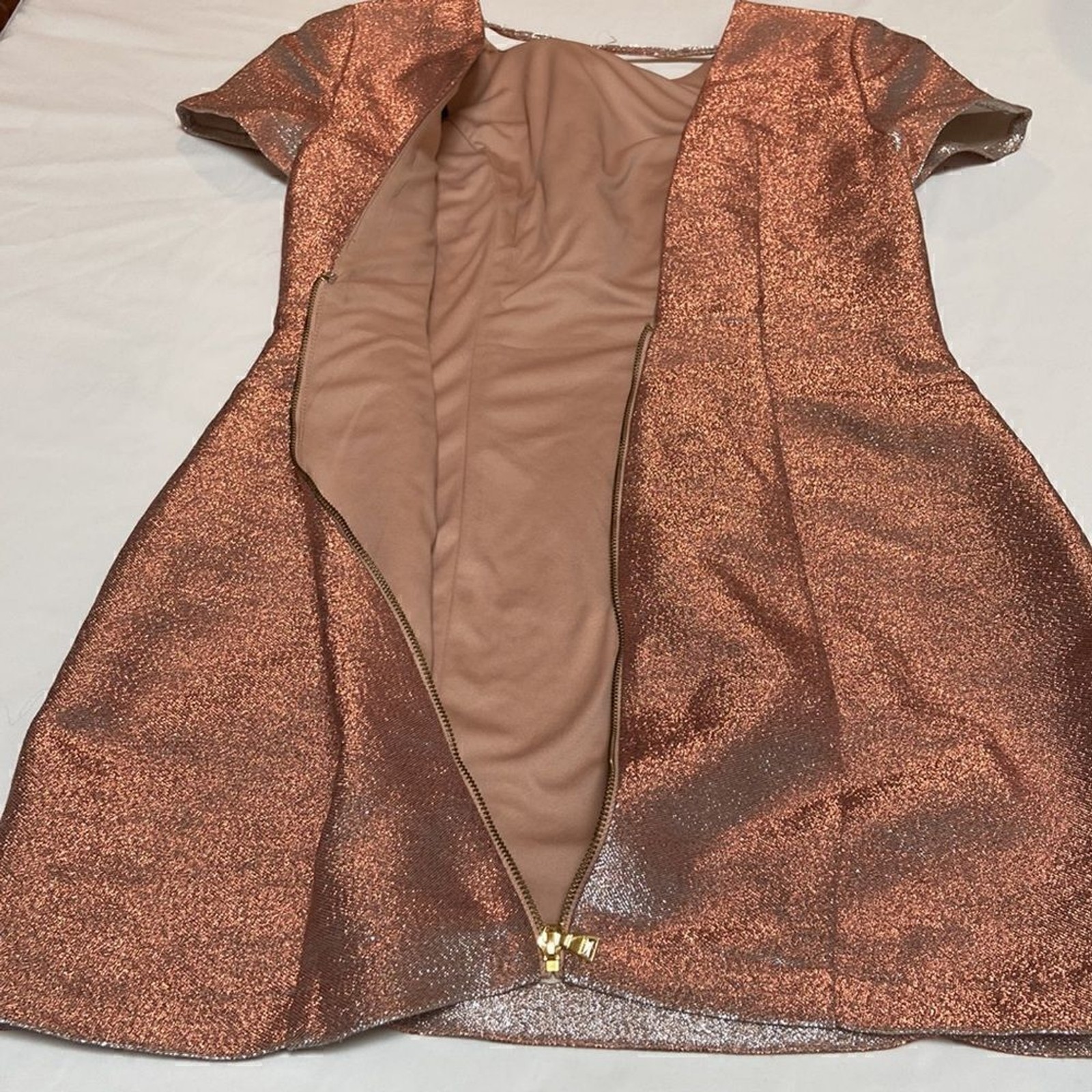 Express Rose Gold Metallic Shimmer Open Back
