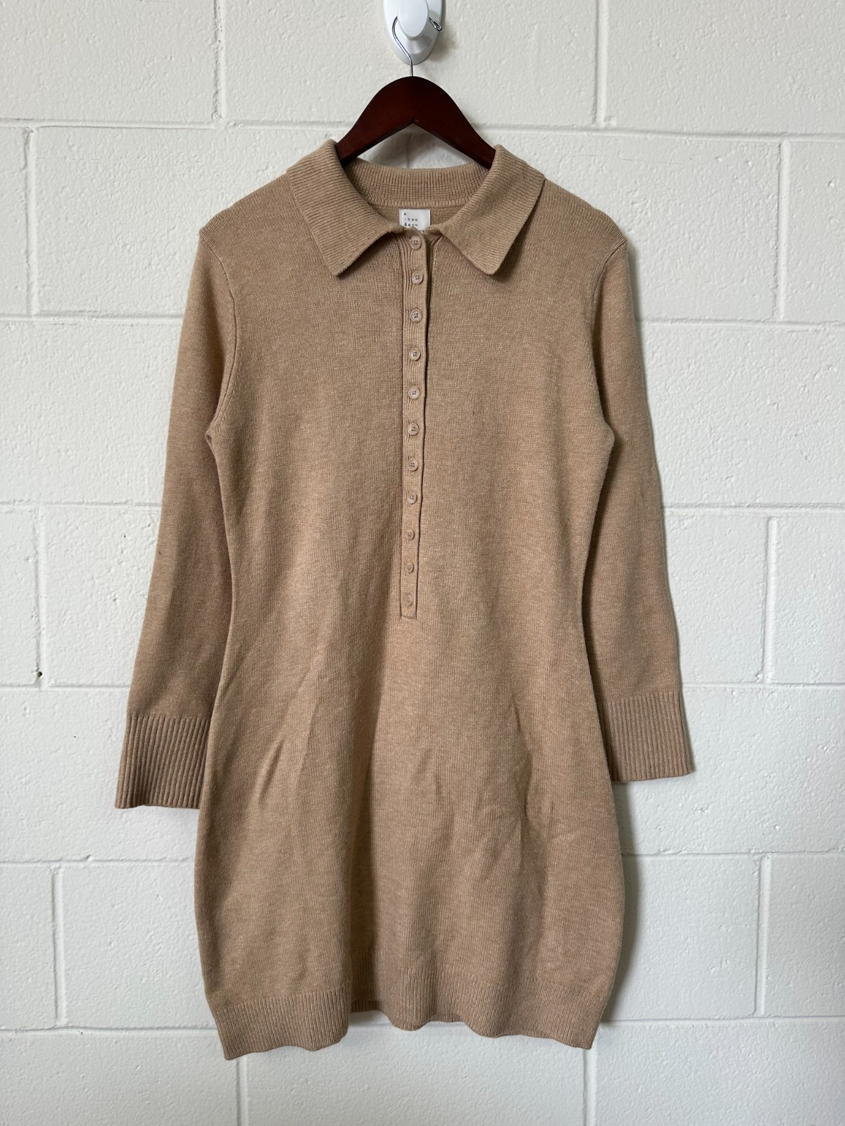 A New Day Women’s Long Sleeve Sweater Dress Light Heather Brown