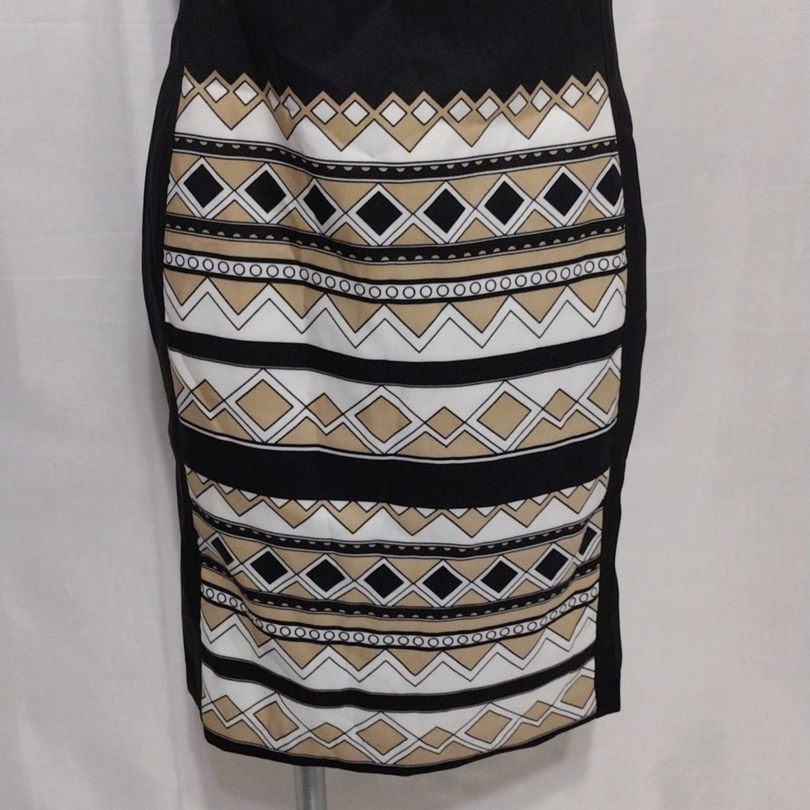 London Times Aztec Print Sleeveless Sheath Dress Sz 4 Boho Chic Workwear Office