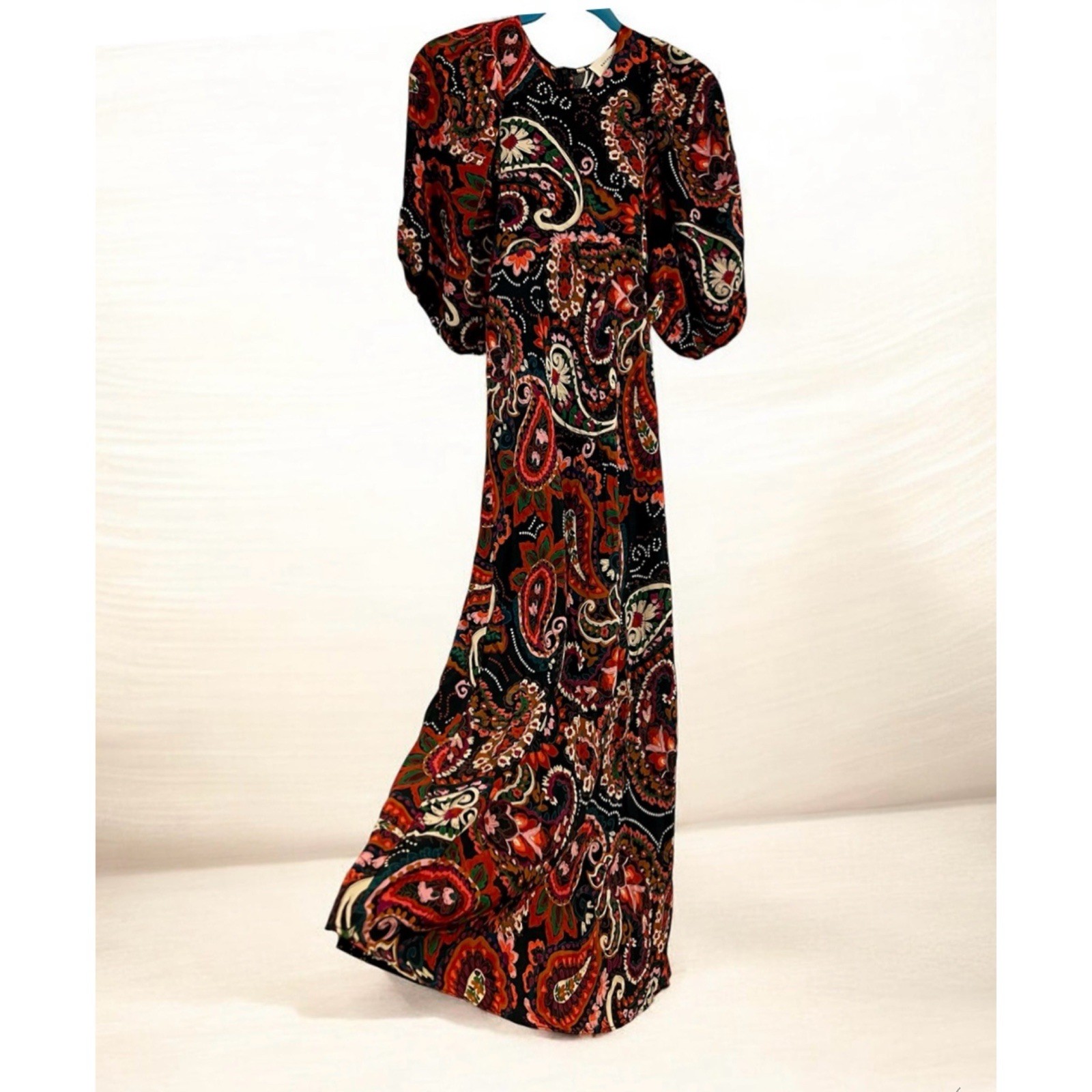 Anthropologie Kachel Floral Paisley Dress Boho Romantic Modest NEW Size XS