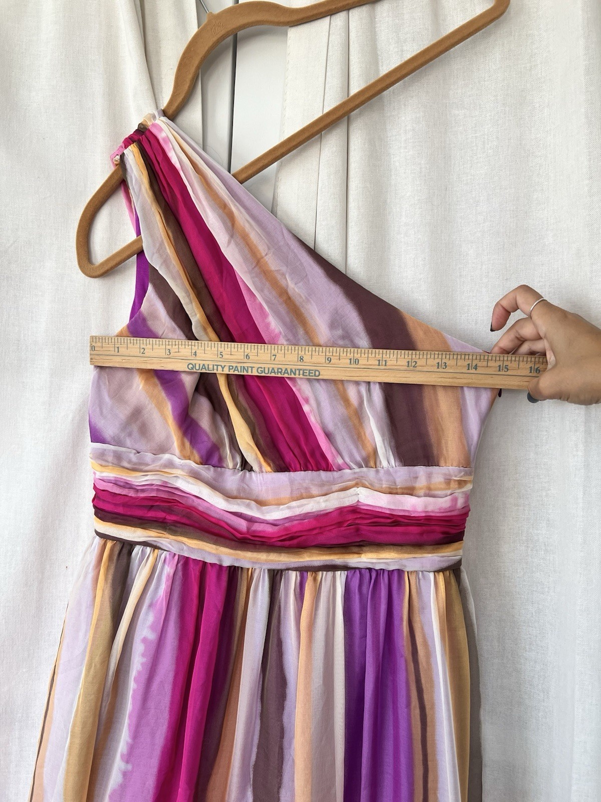 Decode 1.8 Maxi Silk Ethereal One Shoulder Wedding Guest Purple Dress Gown Sz 6
