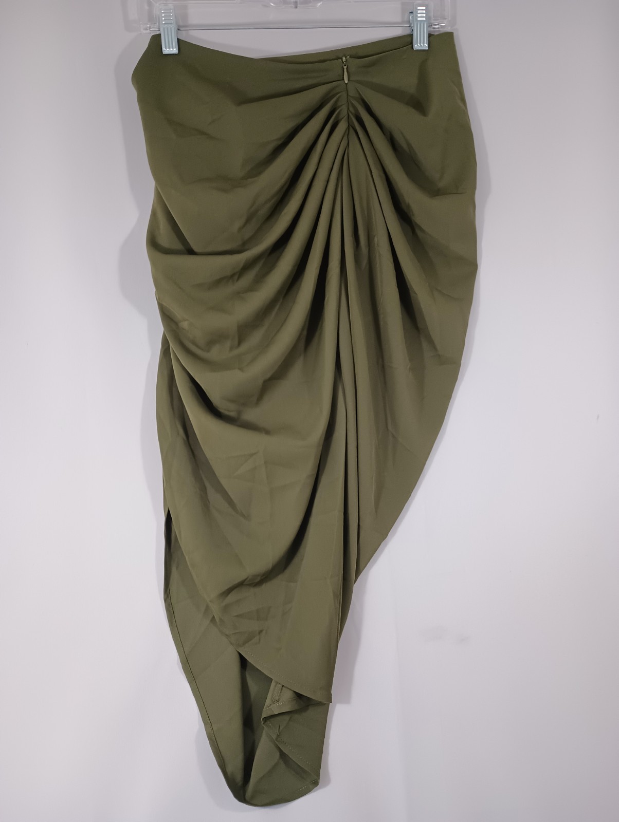 Shein Bae NEW Medium Dress Olive Green Ruched Cinch Side Elegant FAST Shipping