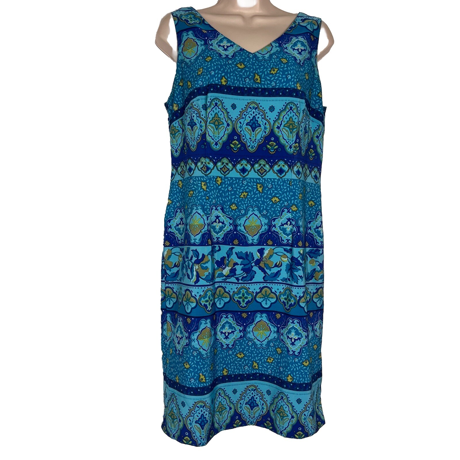 Vintage Kathie Lee Collection Sheath Dress Women’s Size 8 Sleeveless Knee Length