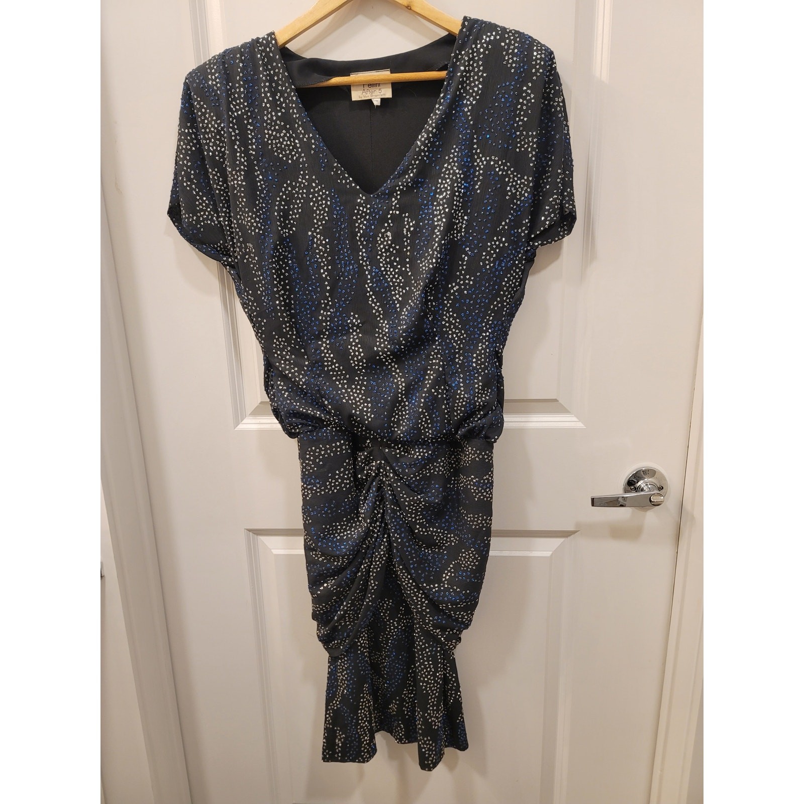 Vintage 1980s Pellini Black Rhinestone Cocktail Dress
