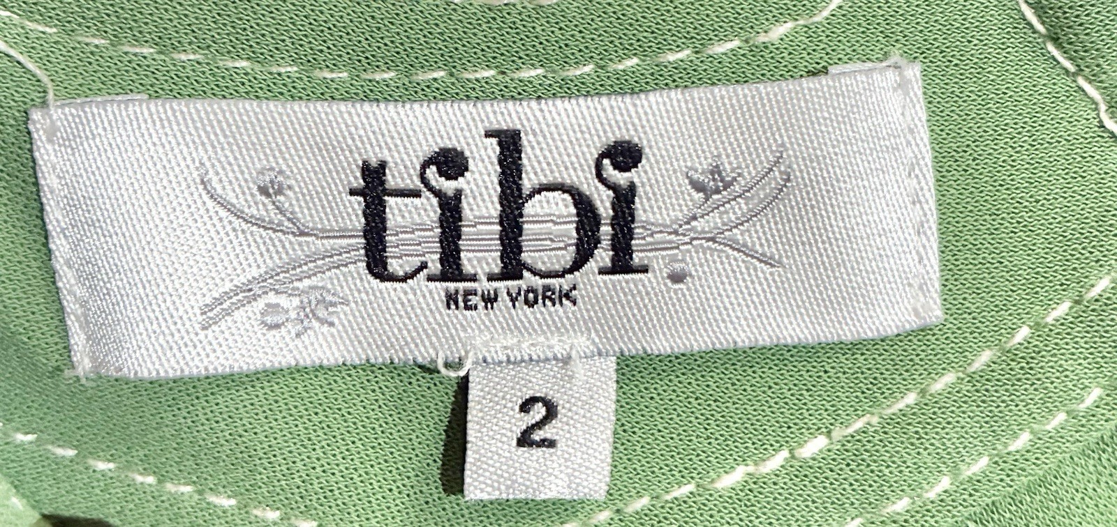 Tibi Womans Retro Belted Cocktail Dress Sz 2 Green Tie Bow Party Wedding Resort