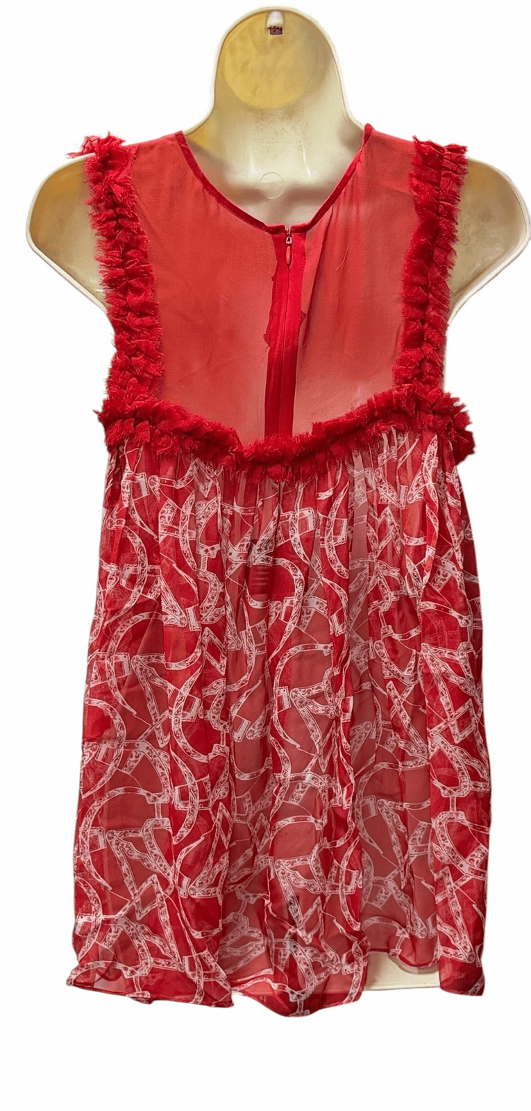 Thomas Wylde Silk Chiffon Red Muni Dress NWT Size XS