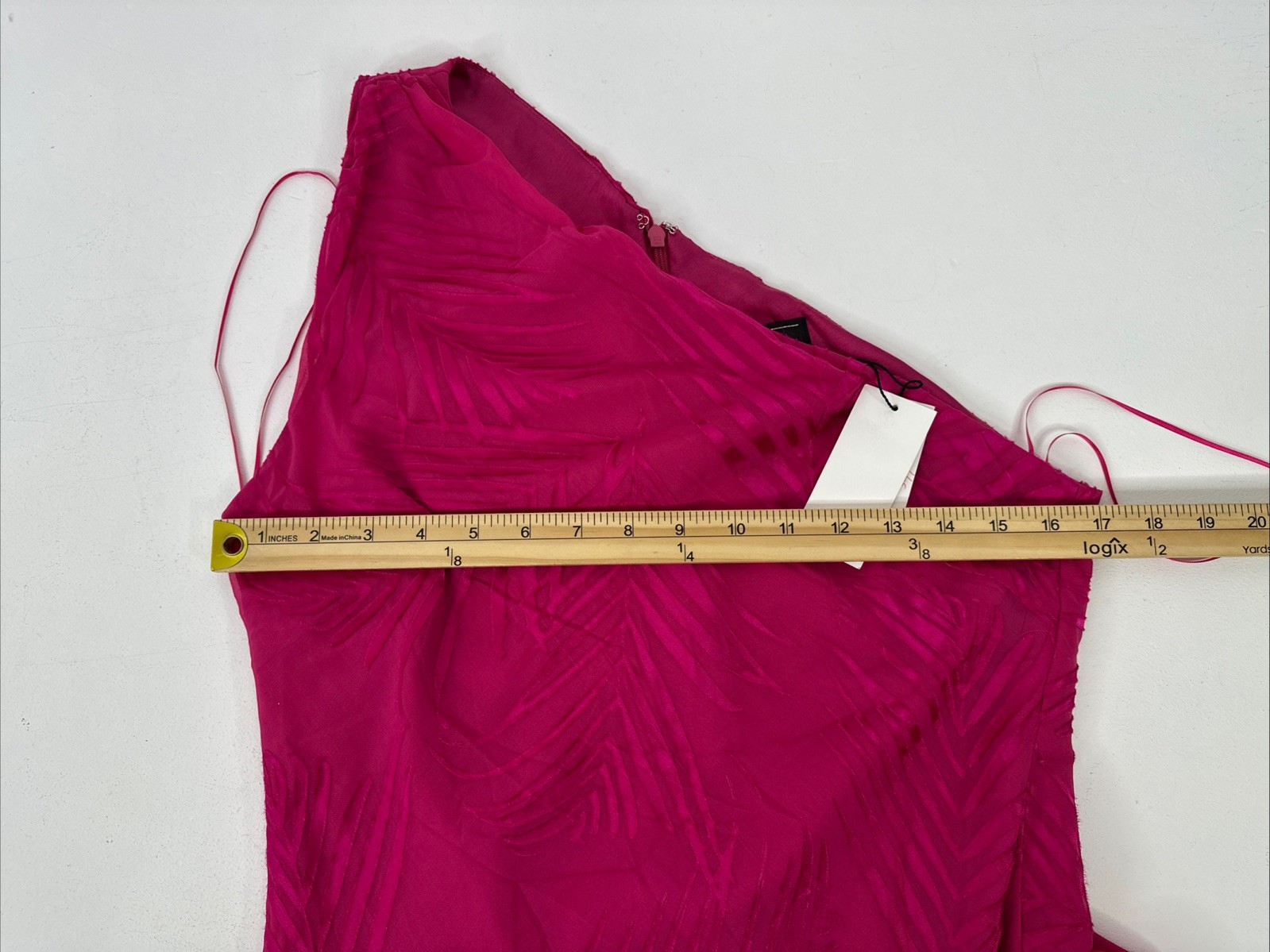 MILLY Ryanna Chiffon Devore One Shoulder Dress Gown Size 8 Pink Palm NEW