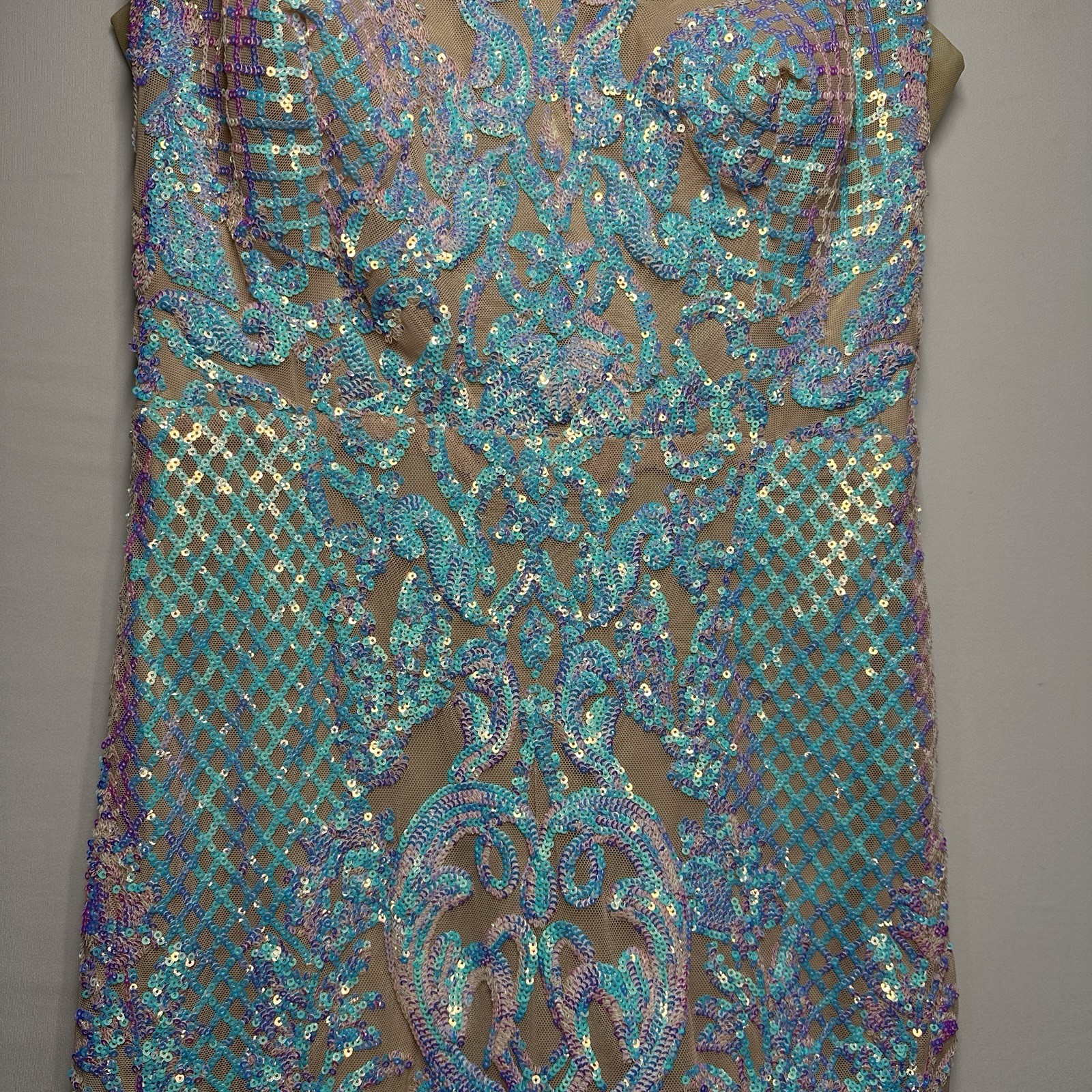Pear Culture iridescent sequin mini dress Junior Formal Elegant Size 9 Pink