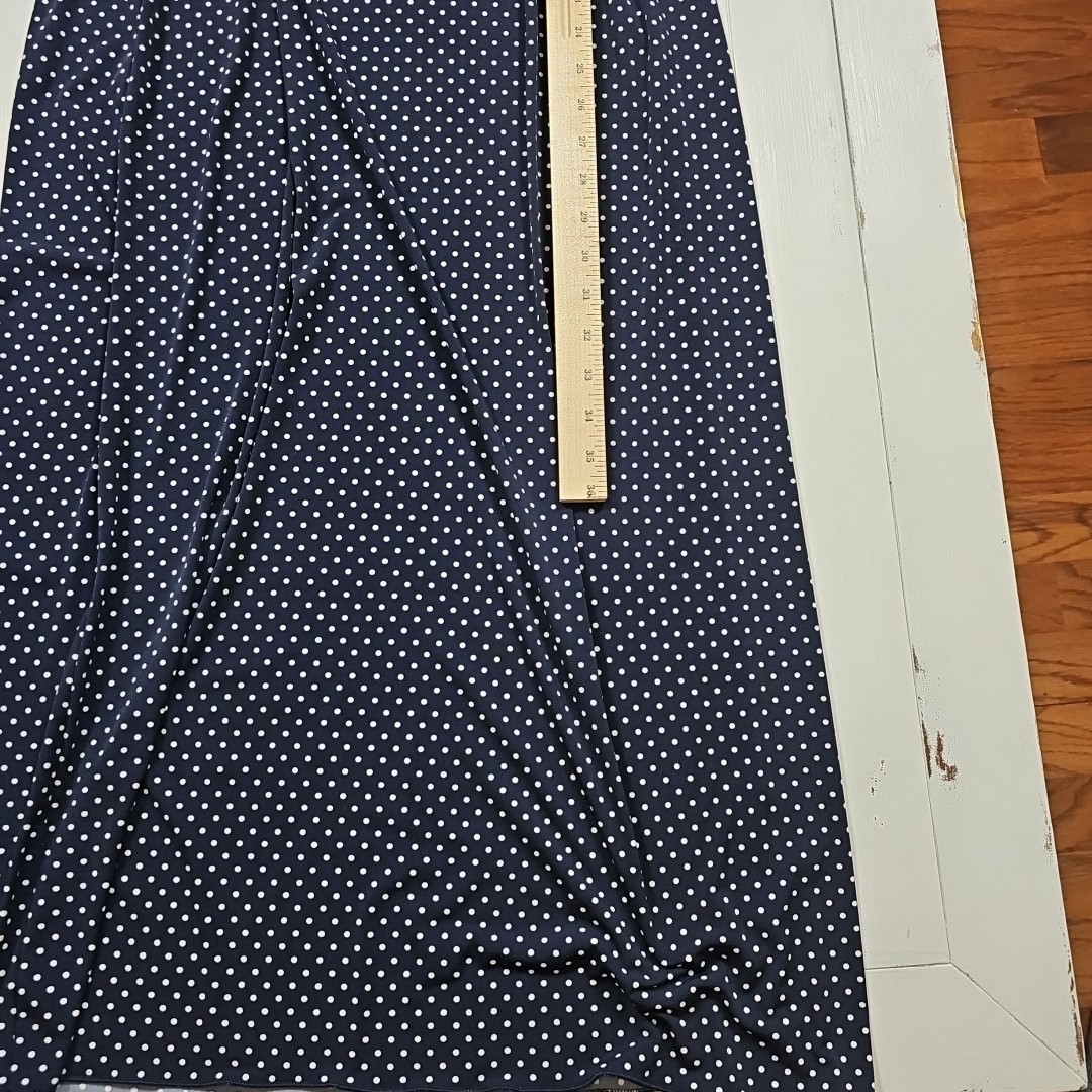 Enfocus Studio Size 8 Maxi Dress Sleeveless Navy Blue With White Polka Dots
