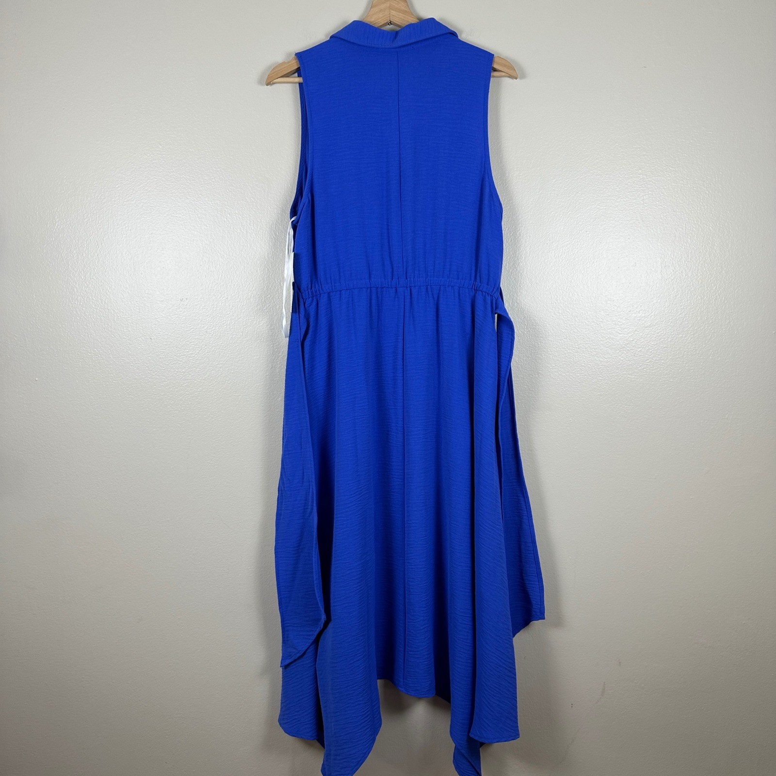 Harper Rose Women’s 10 Button Collar Dress Dazzling Blue Handkerchief Hem NEW