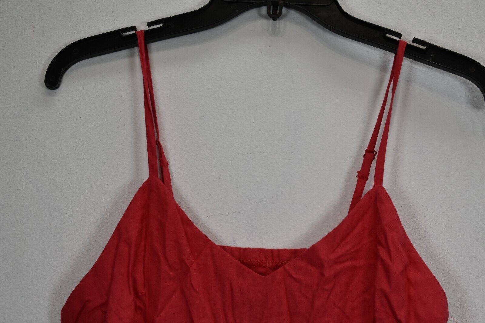 Mossimo Womens Solid Red V Neck Spaghetti Strap Side Zip Casual Mini Dress 10