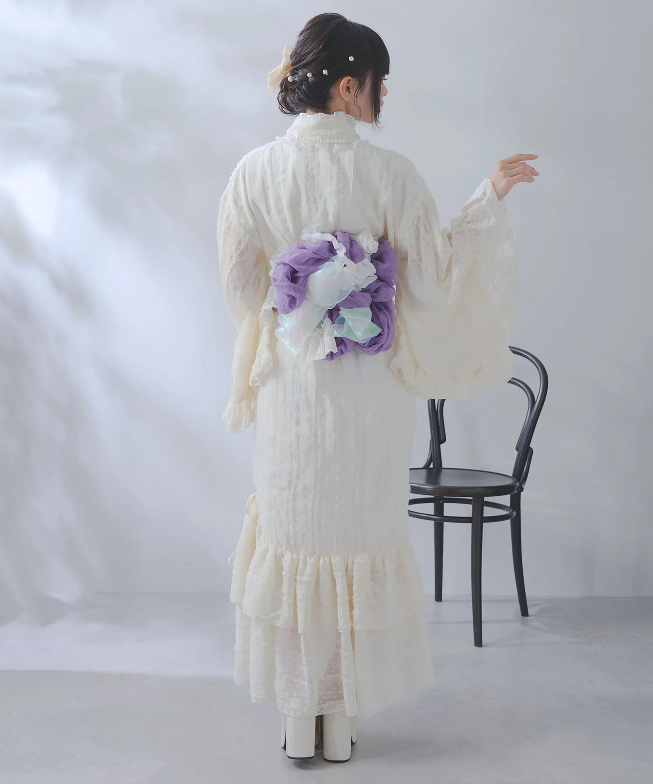 BULK Buy Dot Tulle Lace Ruffle Mermaid Yukata 3pc Set Large Sizes Jirai New