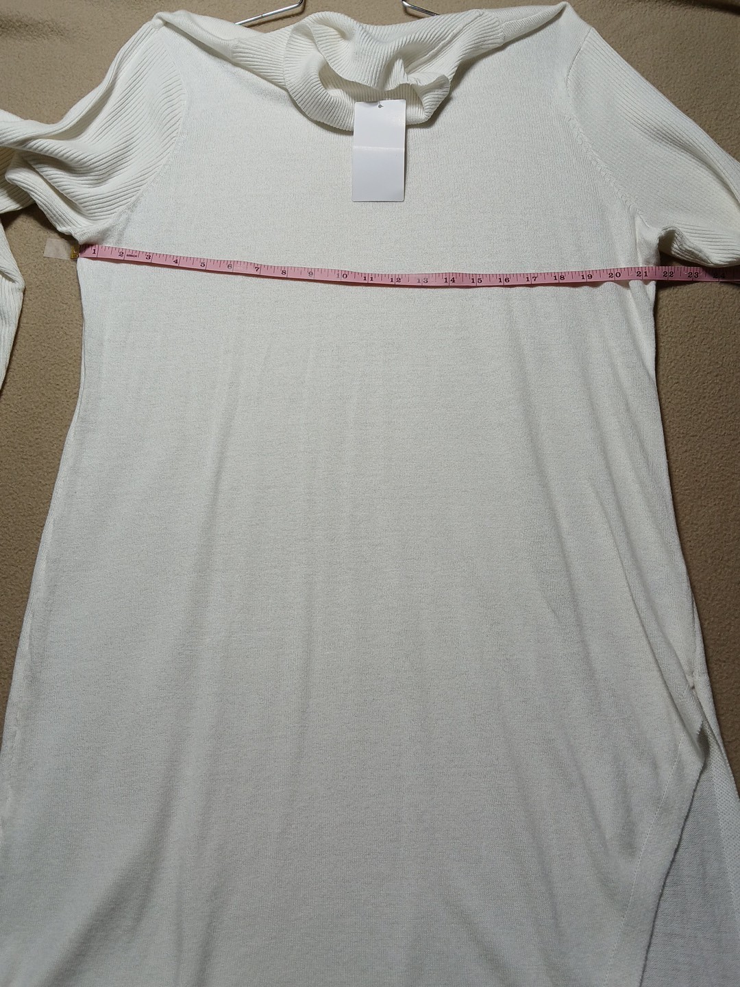 Jessica London Ribbed Turtleneck Long Sleeve Sweater Knit Bodycon Ivory Size M