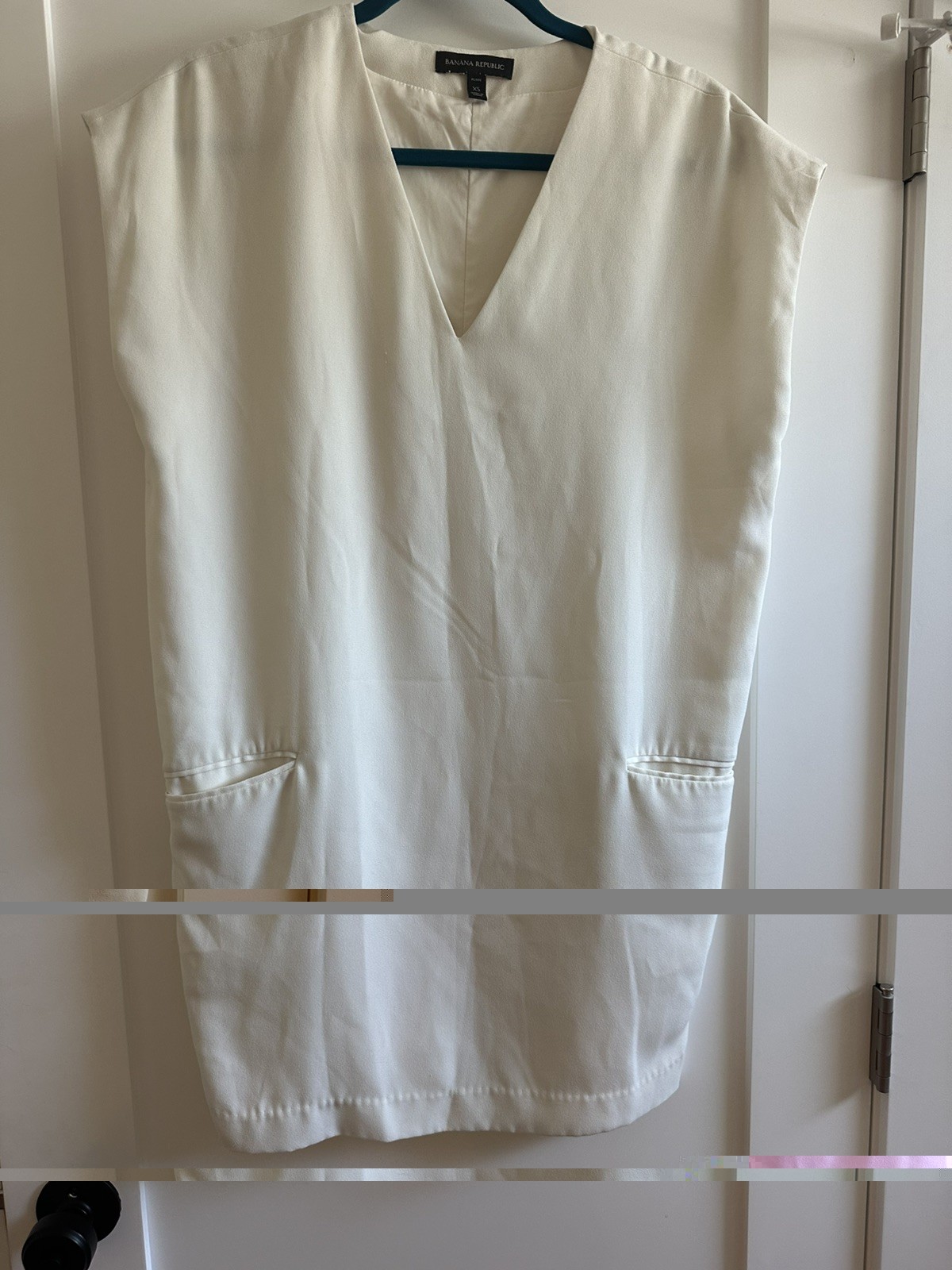 Banana Republic A Line Shift Dress Women Petite XS Short Sleeve New Pockets