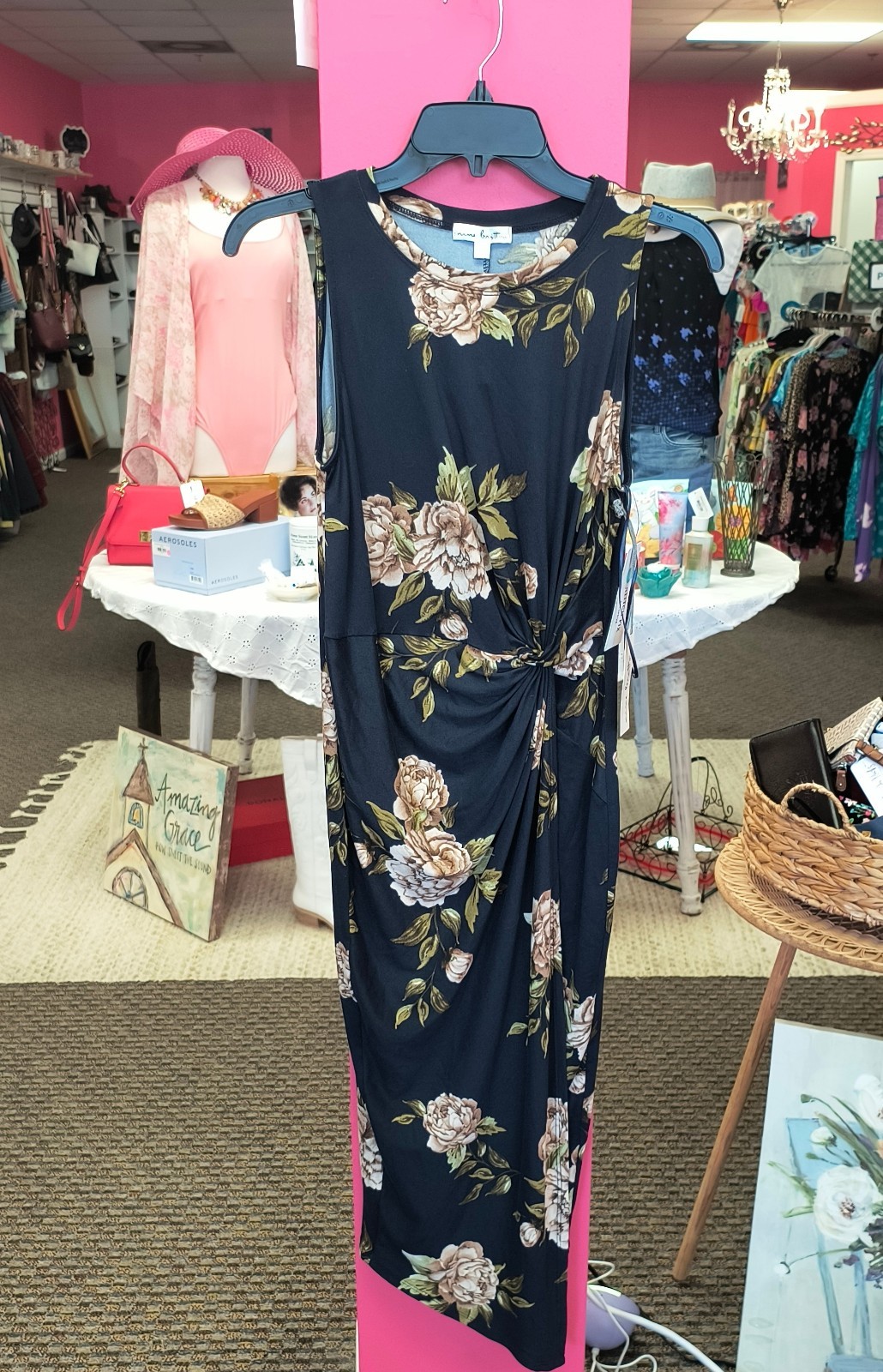 NWT Nine Britton Faux Wrap￼ Dress Stitch Fix Woman S Blue Floral Knit Sleeveless