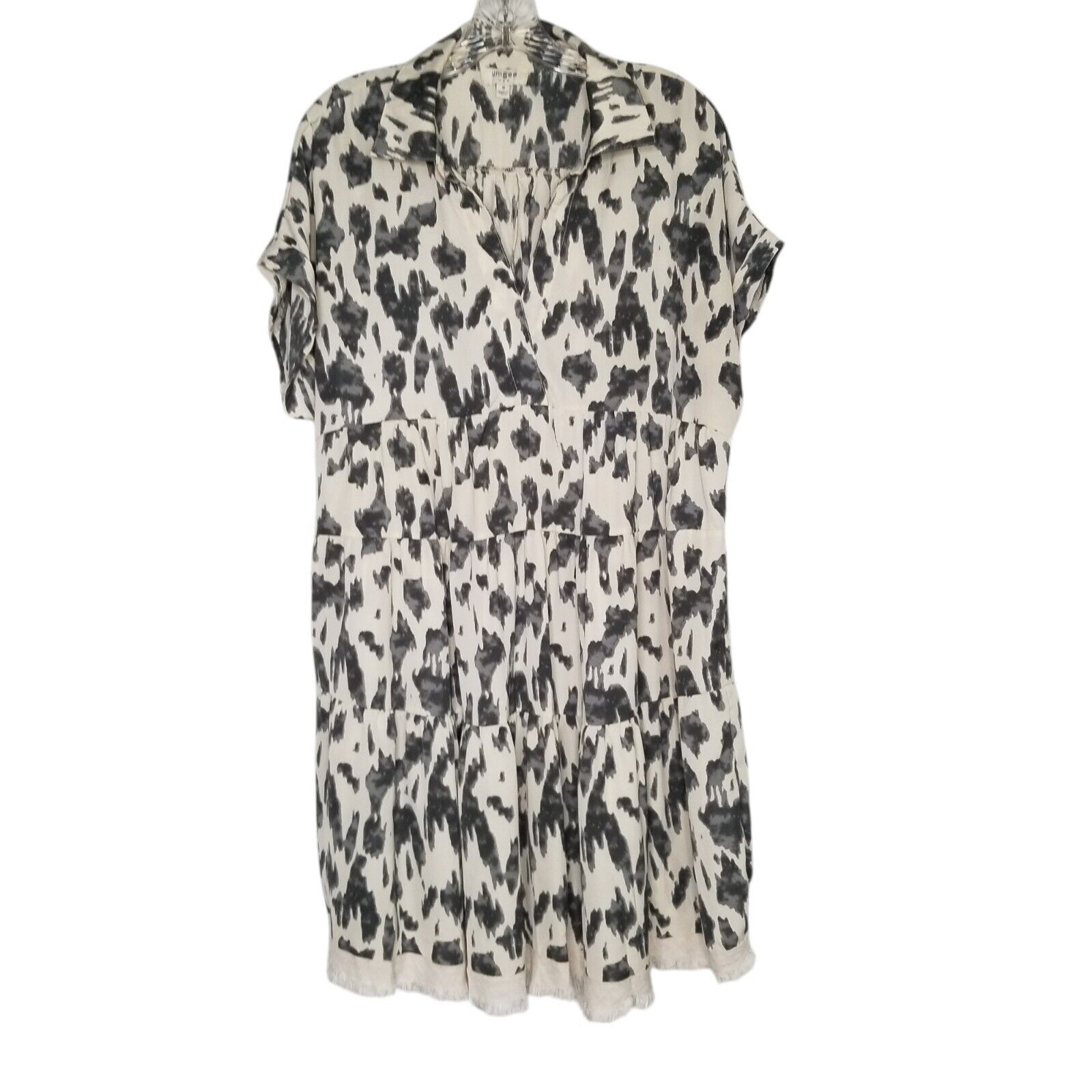 Umgee USA Dalmation Dress Tunic Oatmeal Medium Boho Flowy Festival