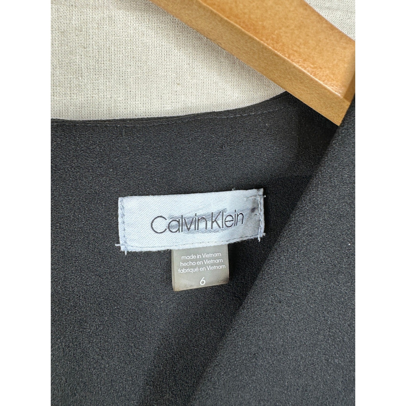 Calvin Klein Asymmetrical Ruffle Sheath Dress Black Size 6