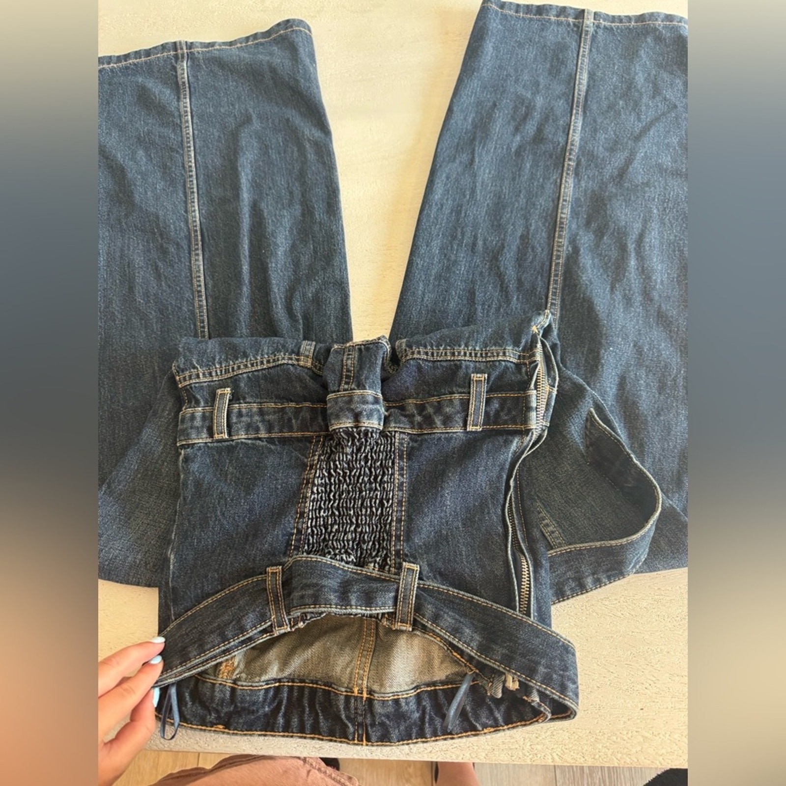 ZARA Strapless TRF Denim Flare jumpsuit 0541/239 small NWT