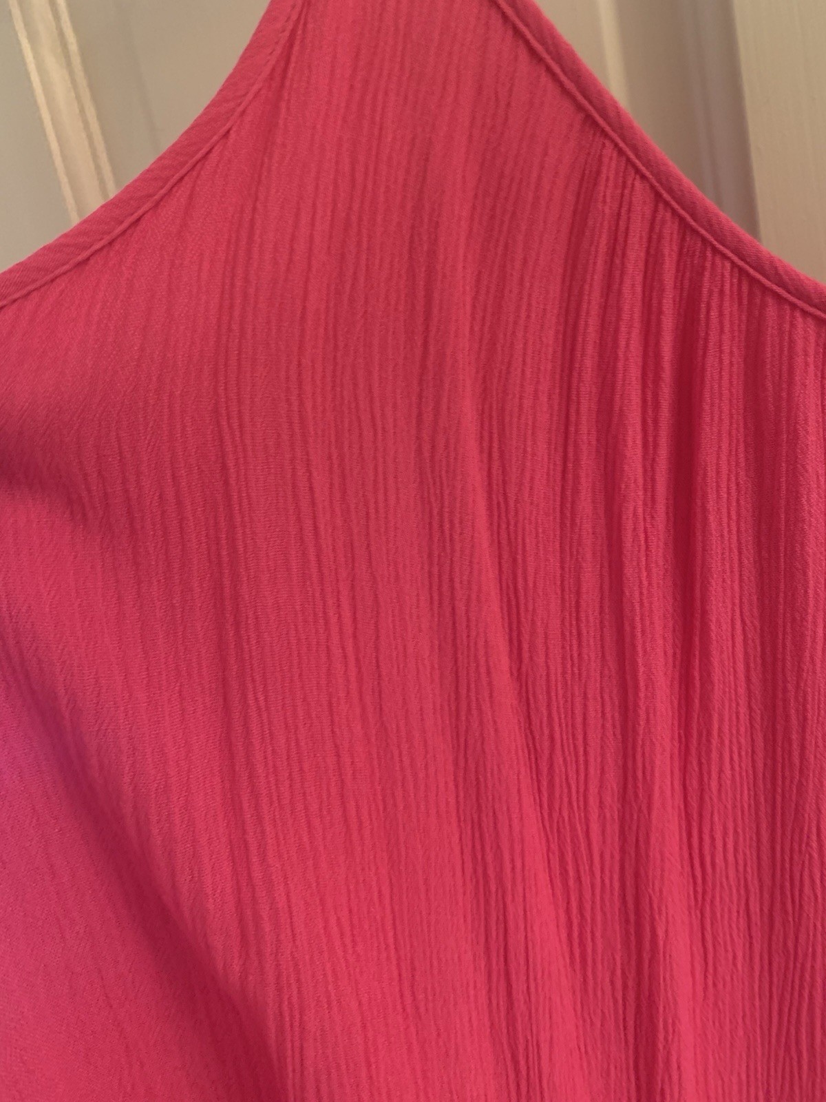 Z Supply Solid Pink V-Neck Strappy Sleeveless Adjustable Rayon Maxi Dress M