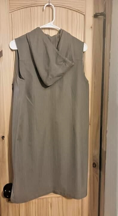 HSZ Studio Army Green Sleeveless hooded Overall Jumper Dress with 3/4 front Zip