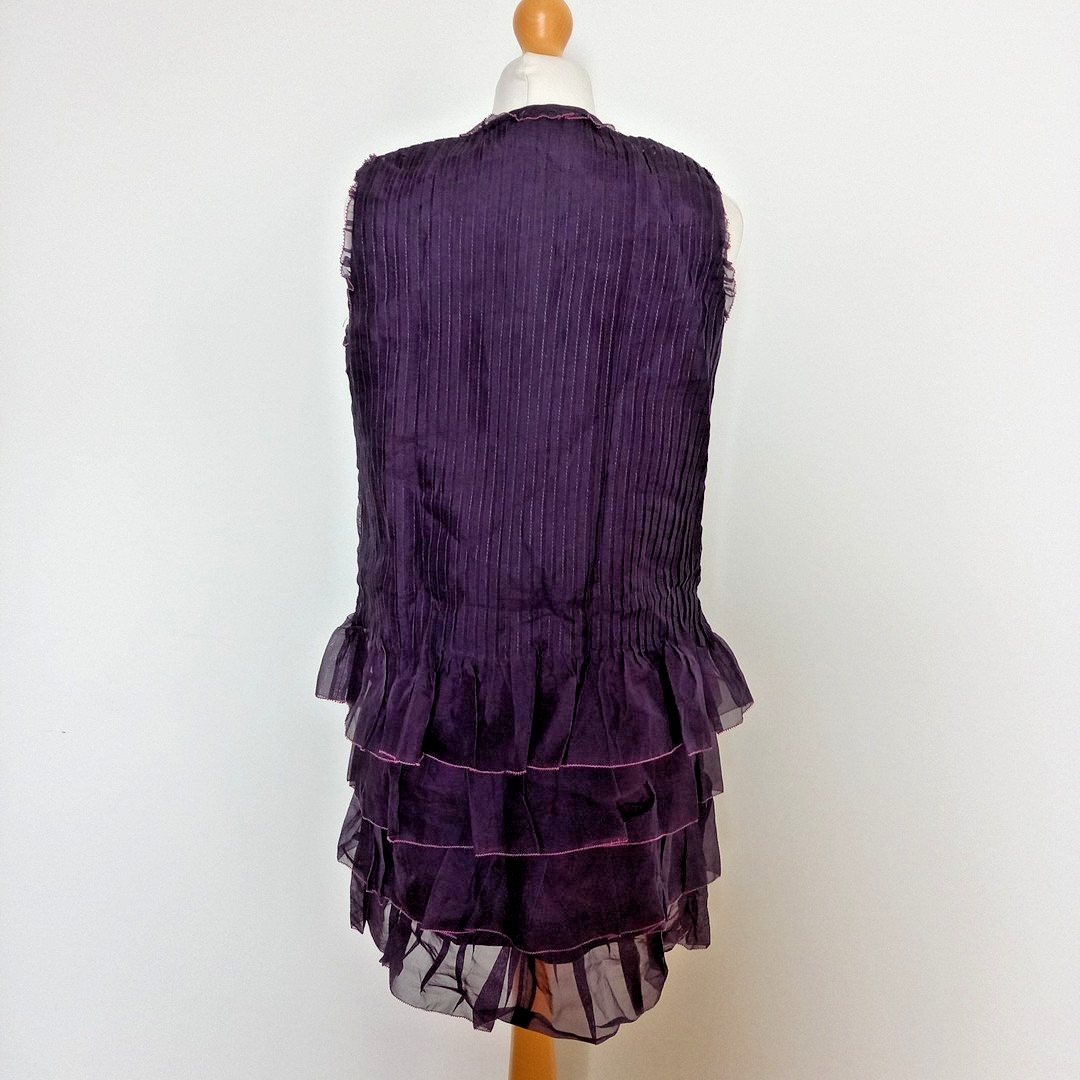 Luella Bartley Mauve Silk Ruffle Dress UK 10 Indie Romantic Y2K