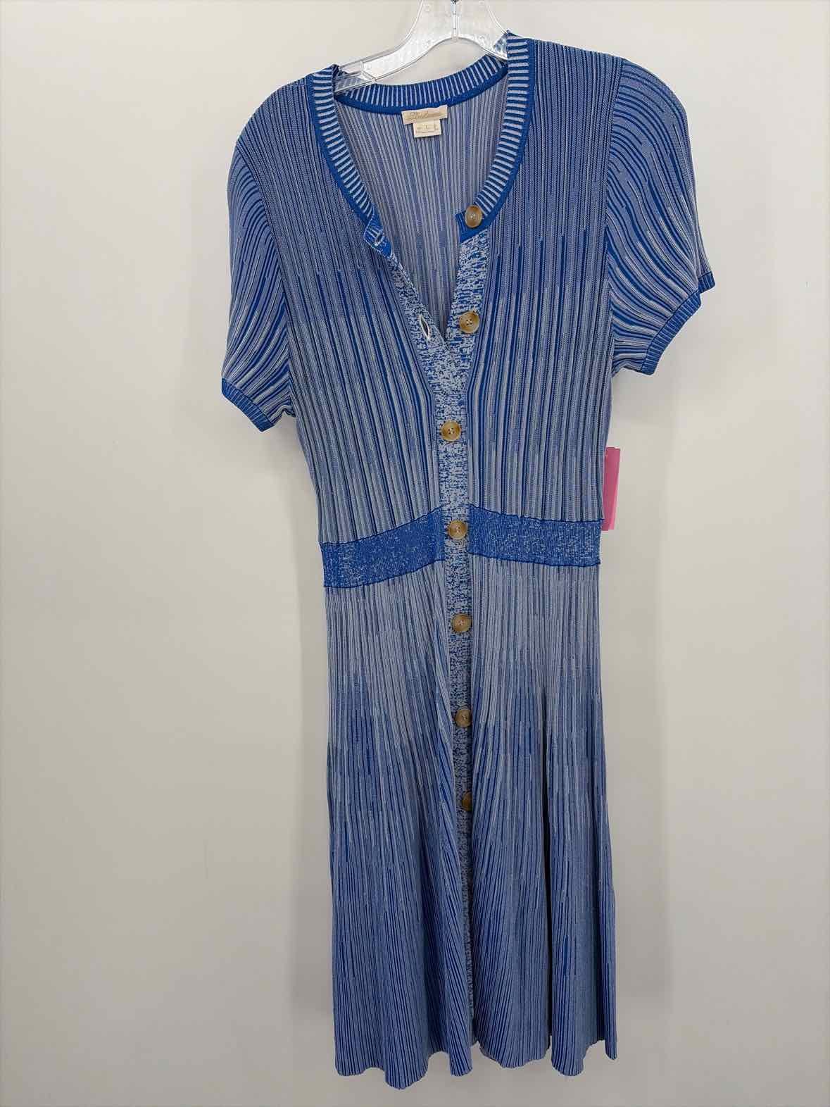 Pre-Owned Shoshanna Blue Size Large Knee Length Short Sleeve Dress