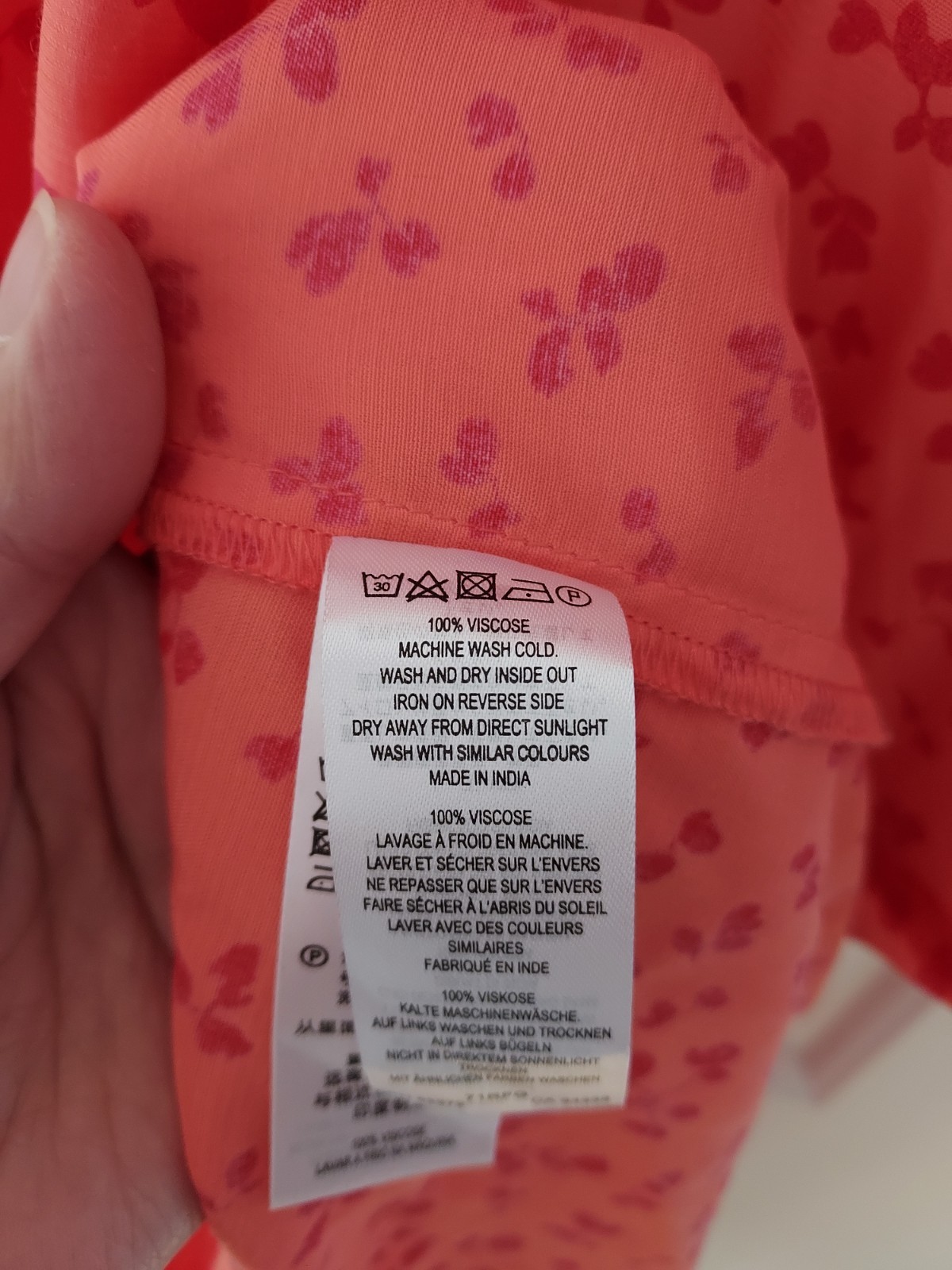 French Connection orange ditsy Flower Summer party wedding dress – Size 14