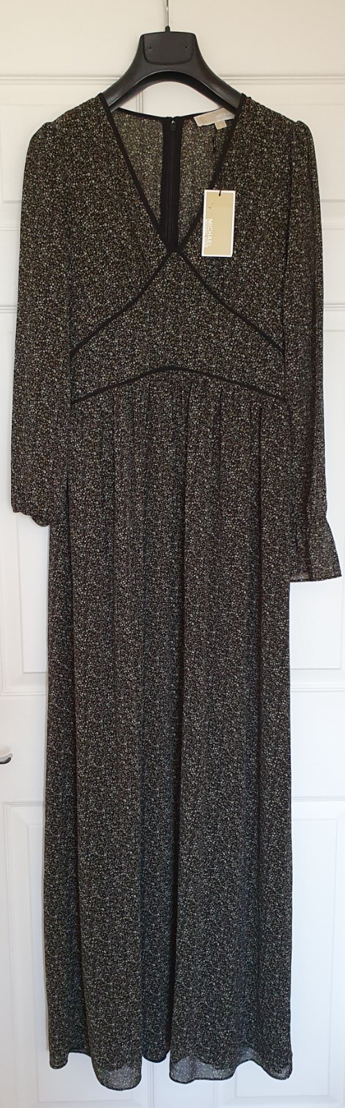 Michael Kors Maxi IVY long floral patterned lined long sleeve dress size 4