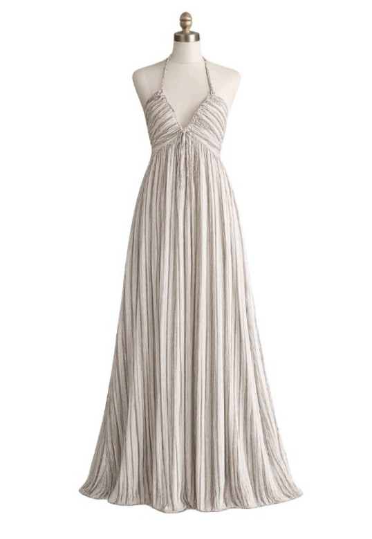 Cupshe Women’s Halter Neck Boho Beach Dress Cream Black Striped NWT Flowy Size M