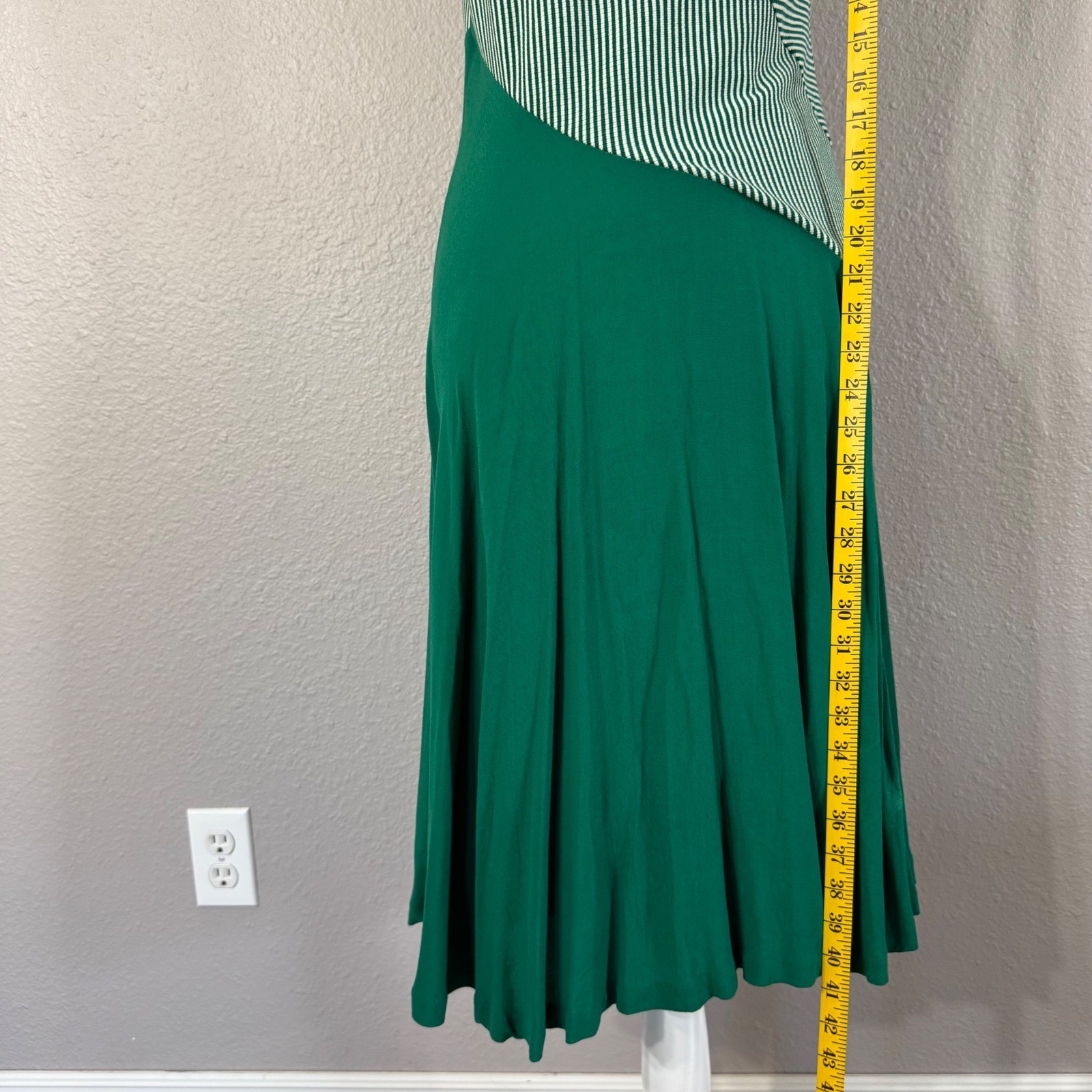 Maeve Anthropologie Size M Cameron Green Striped Asymmetric Hem Midi Dress