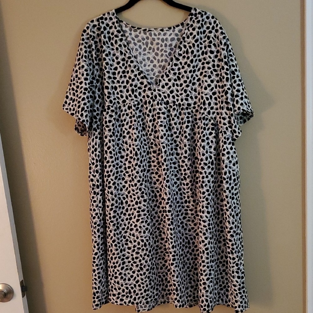 SHEIN Black and White Polka Dot Baby Doll Dress