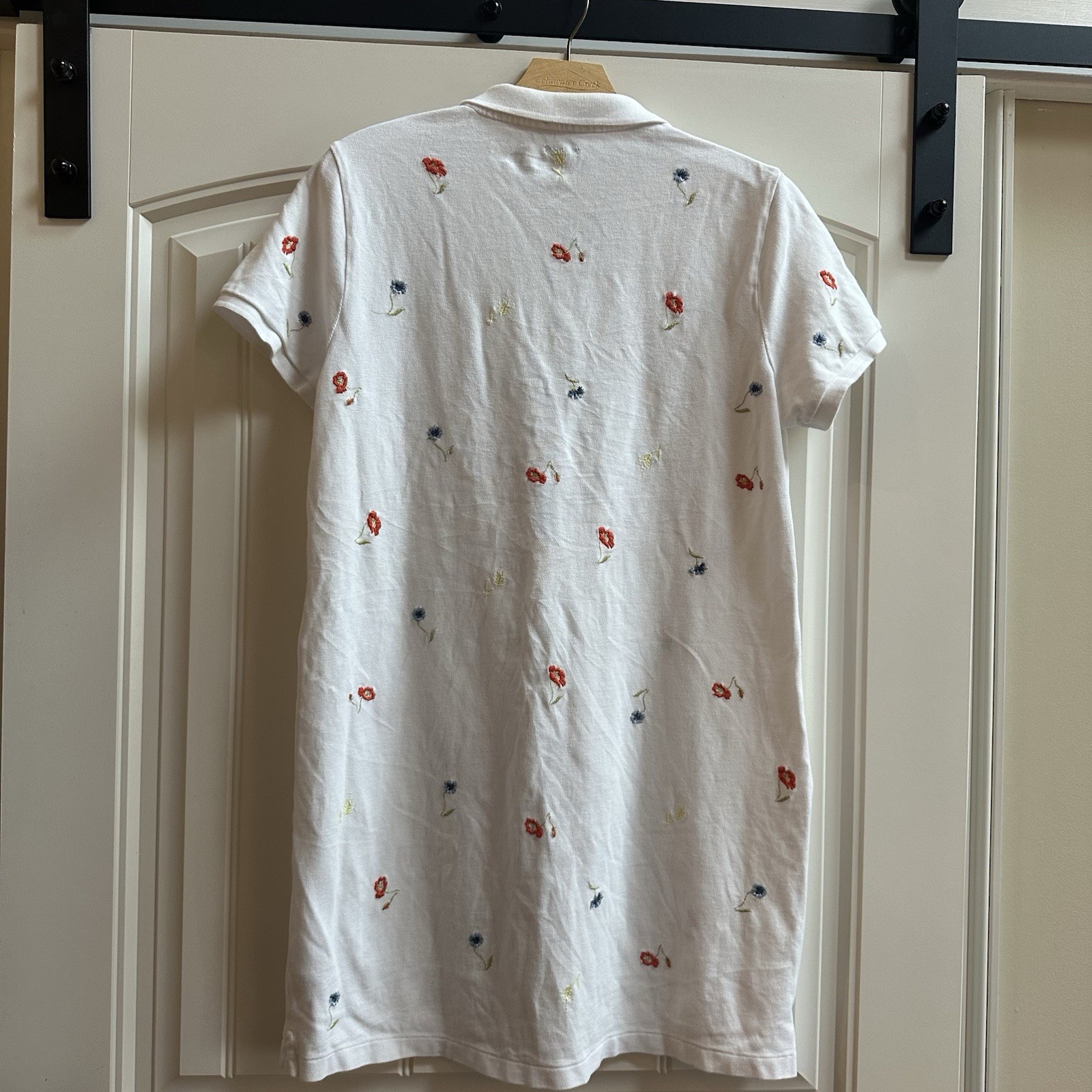 Polo Ralph Lauren The Mesh Mini Dress Sporty White Floral Embroidery Cotton XL