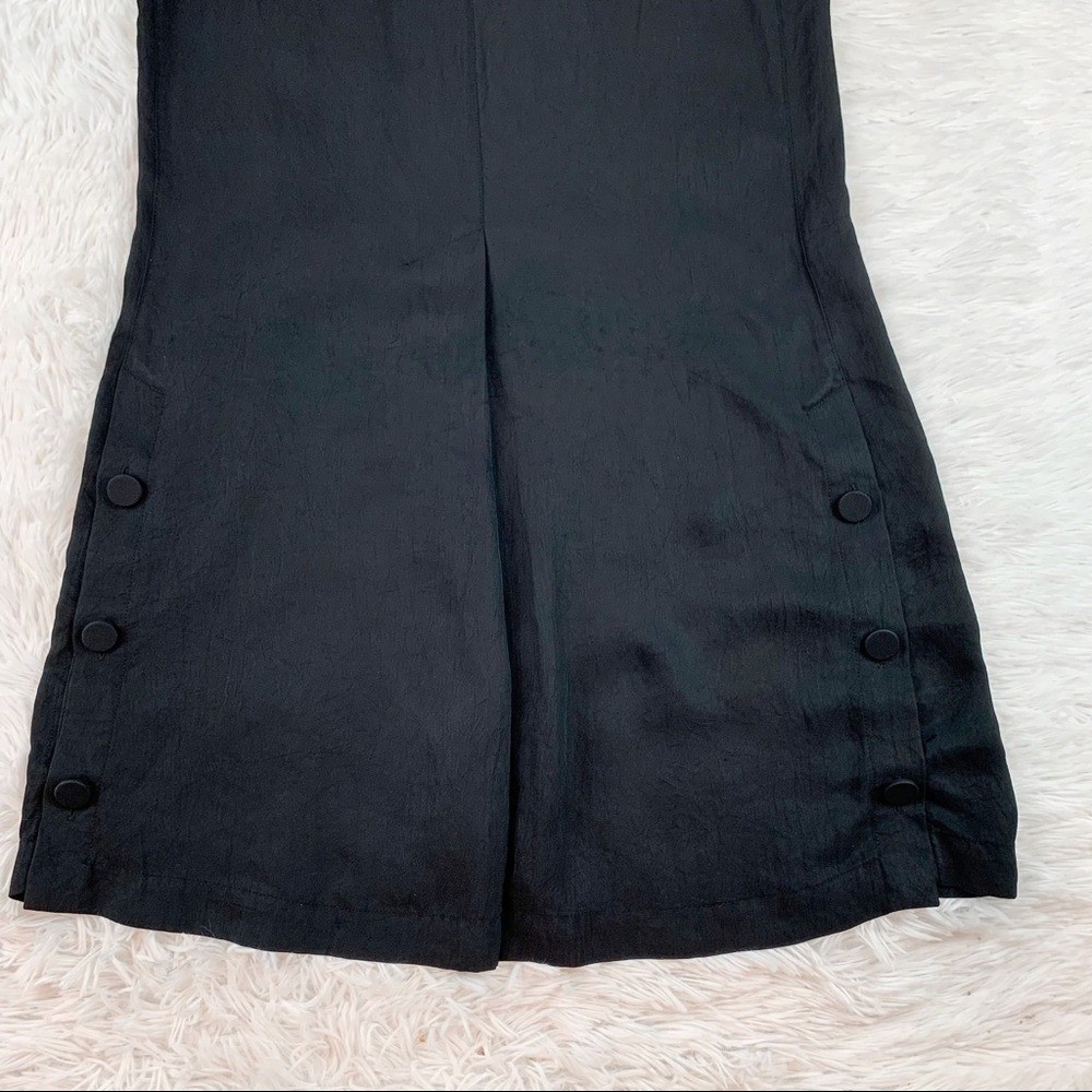 Rag & bone short sleeve crew neck pleated t-shirt dress in black side button