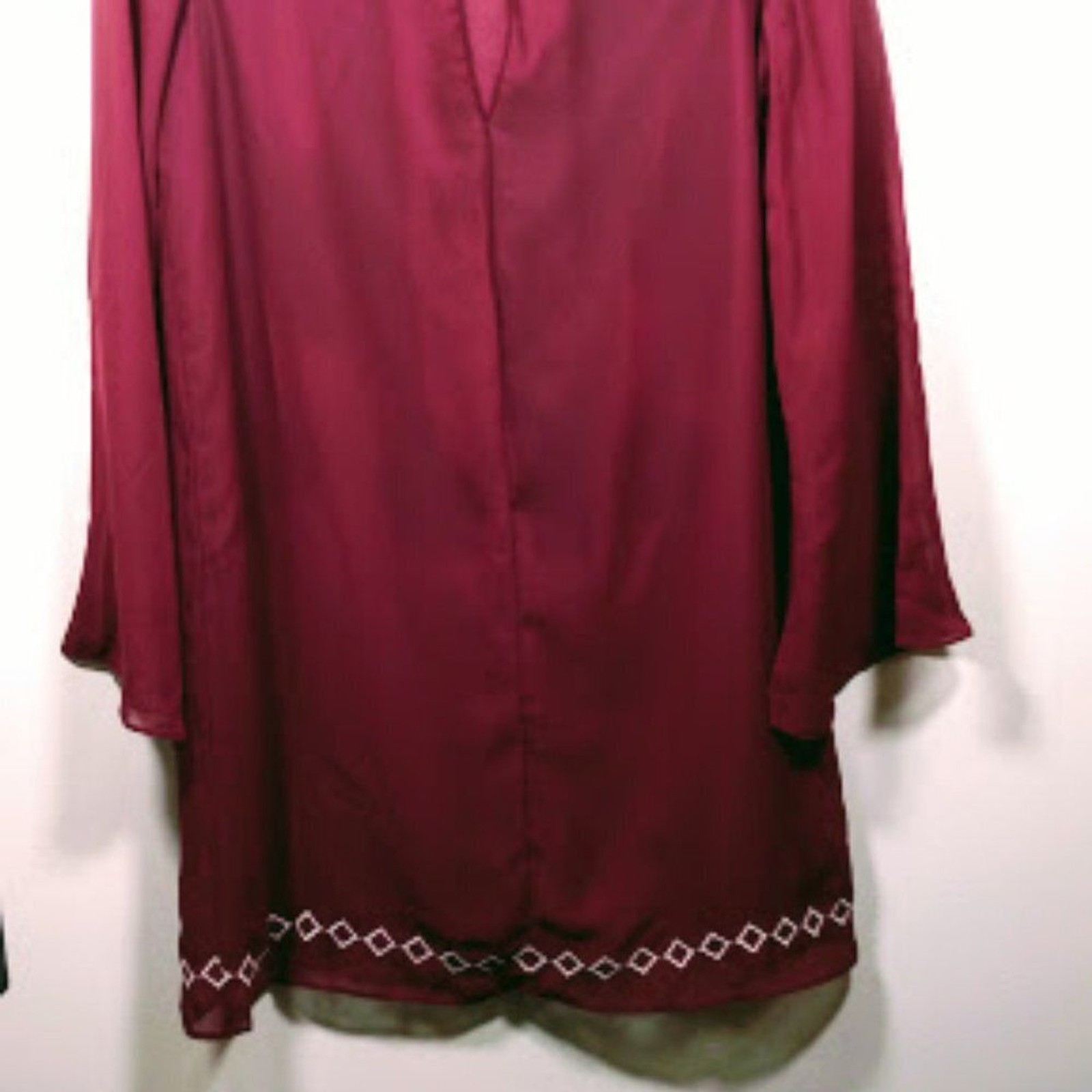 Crystal Doll Maroon Embroidered Tunic Size Small