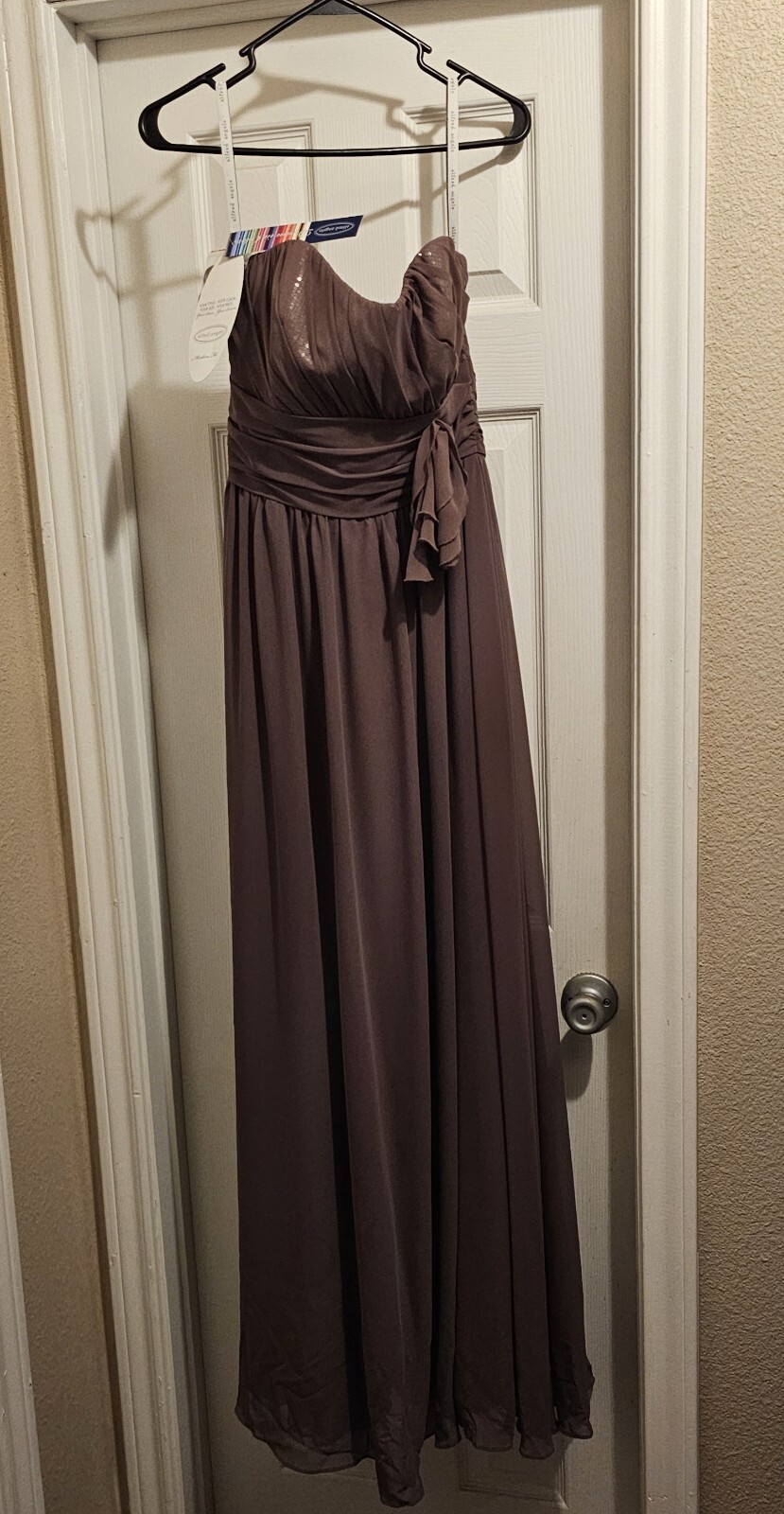 NEW Alfred Angelo Size 10 Evening Dress Formal Gown Bridesmaid Strapless Mocha