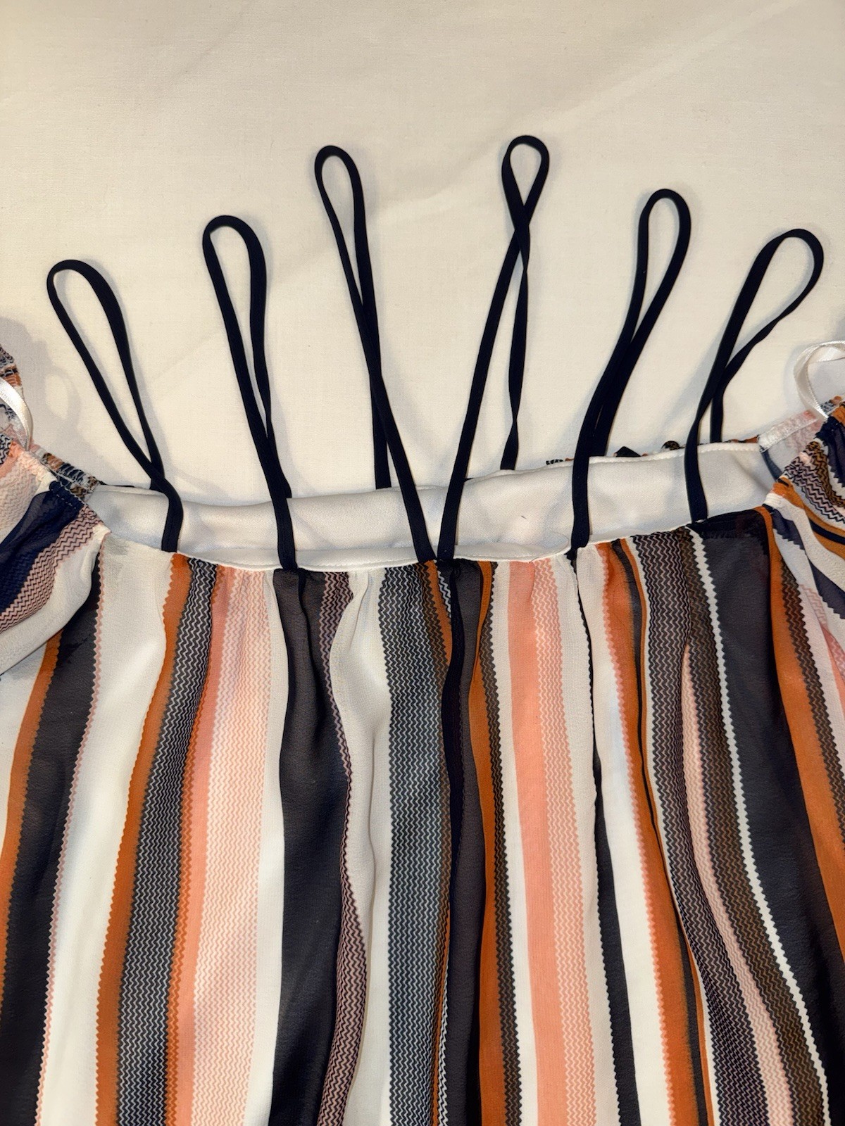 B DARLIN SUNDRESS With Strapes, Orange, Blue & White Stripes Junior Size 9-10