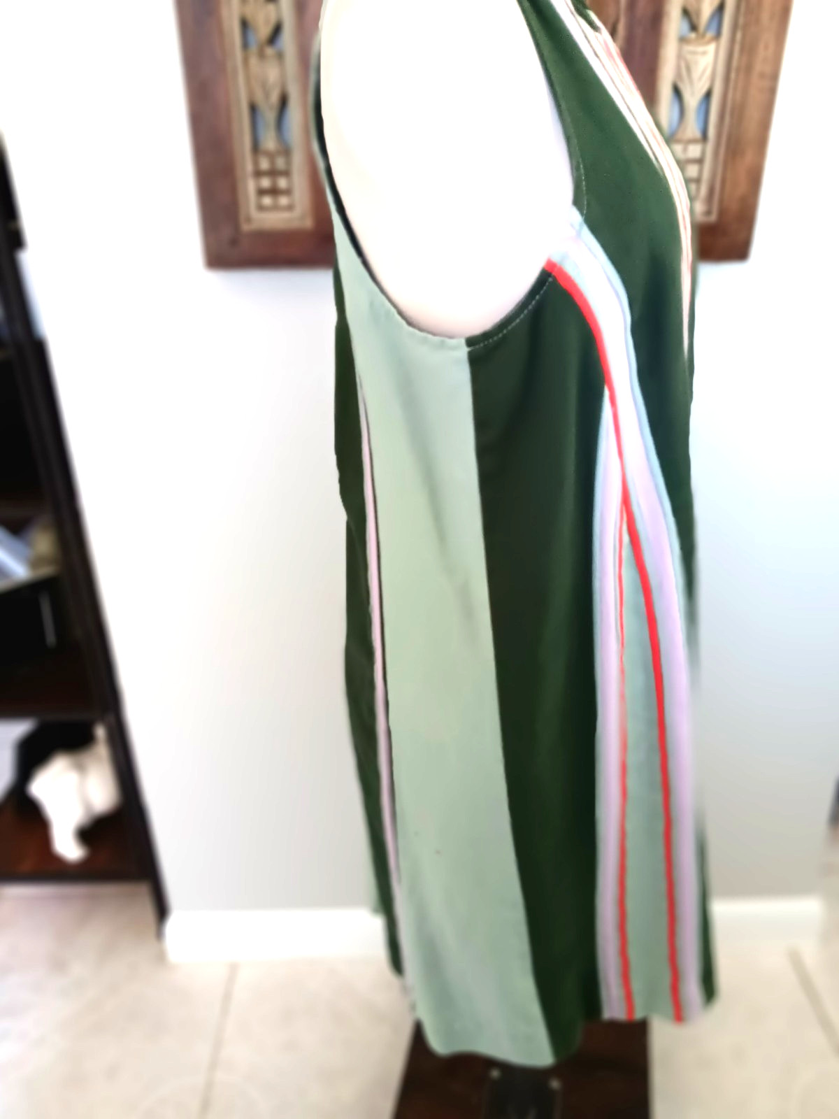 Maeve Anthropologie Pieced Stripe Heavy Cotton Linen Dress Small