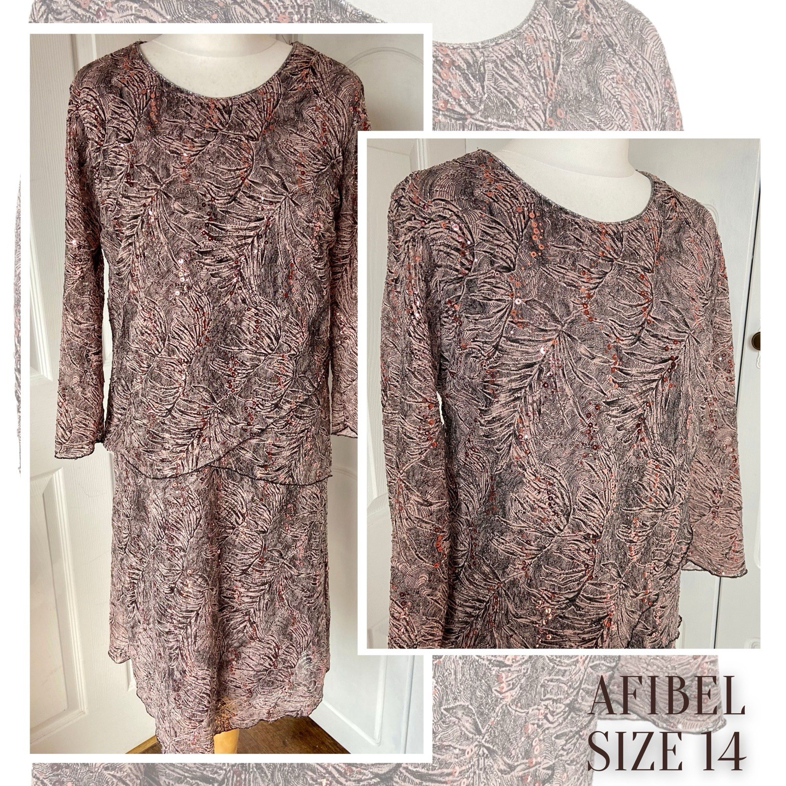 Evening Dress Size UK 12 14 EUR 40 Lace Special Occasion Cocktail Party Wedding
