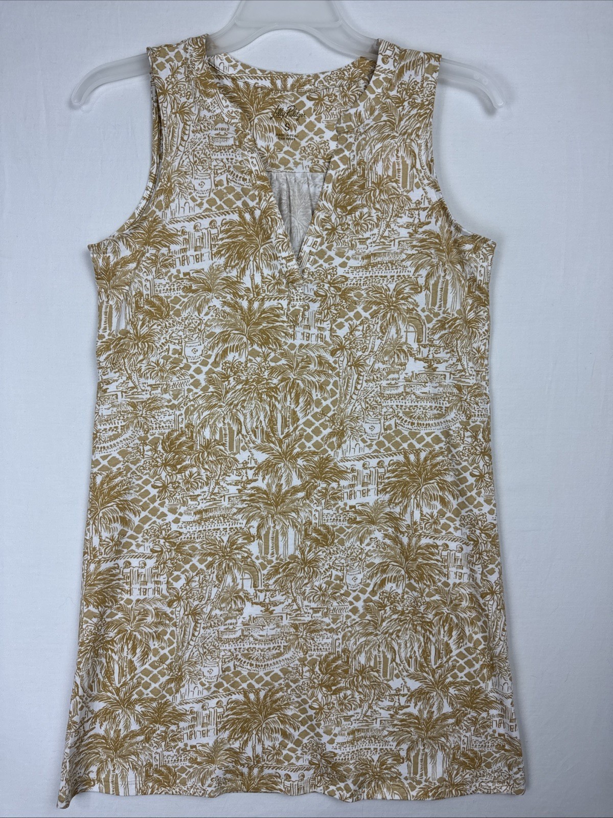 Lilly Pulitzer Dress Sand Bar Palm Beach Paradise SMALL beige tropical NWT