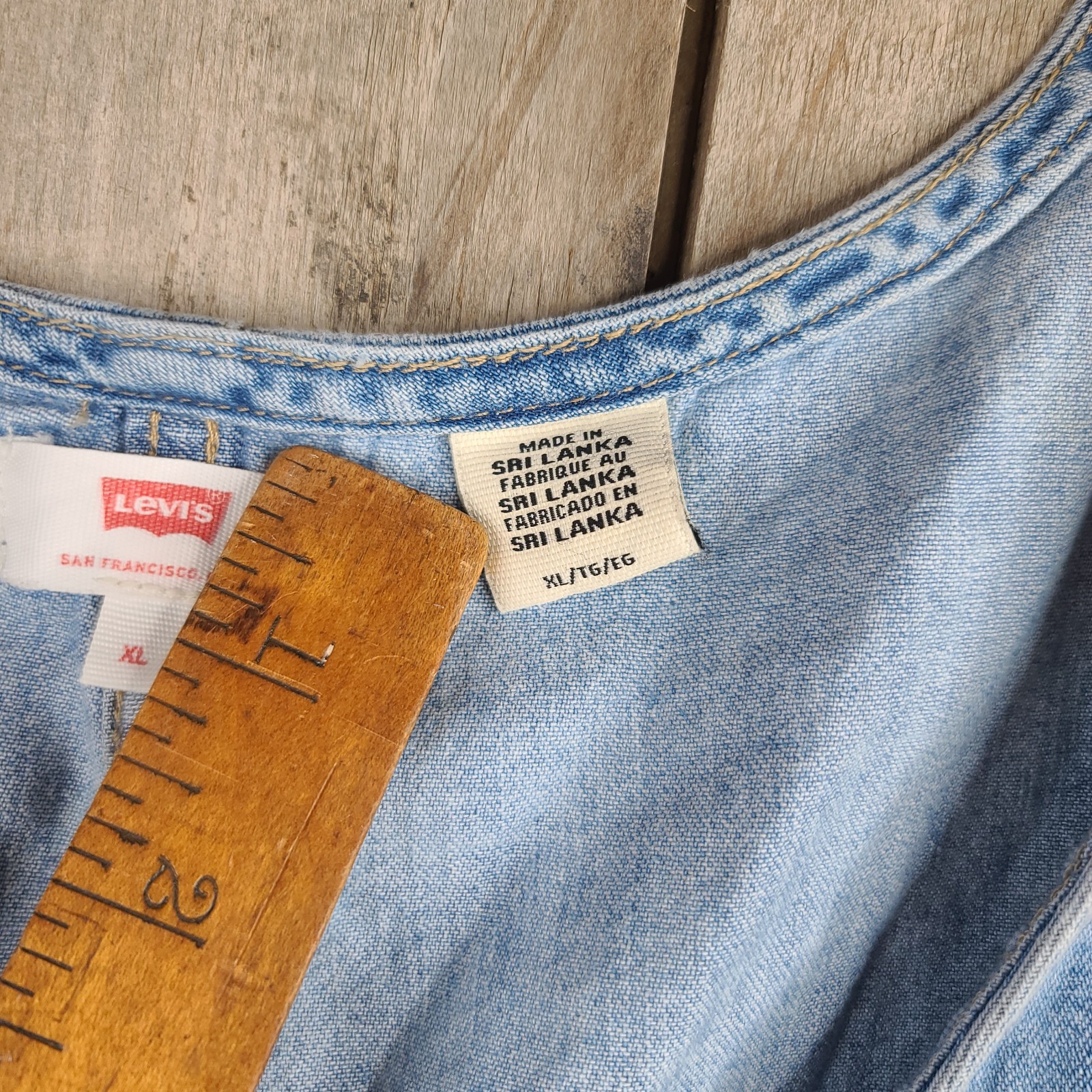 Levi’s Alisha Way Back When Denim Short Dress Blue Jean Sleeveless Size XL