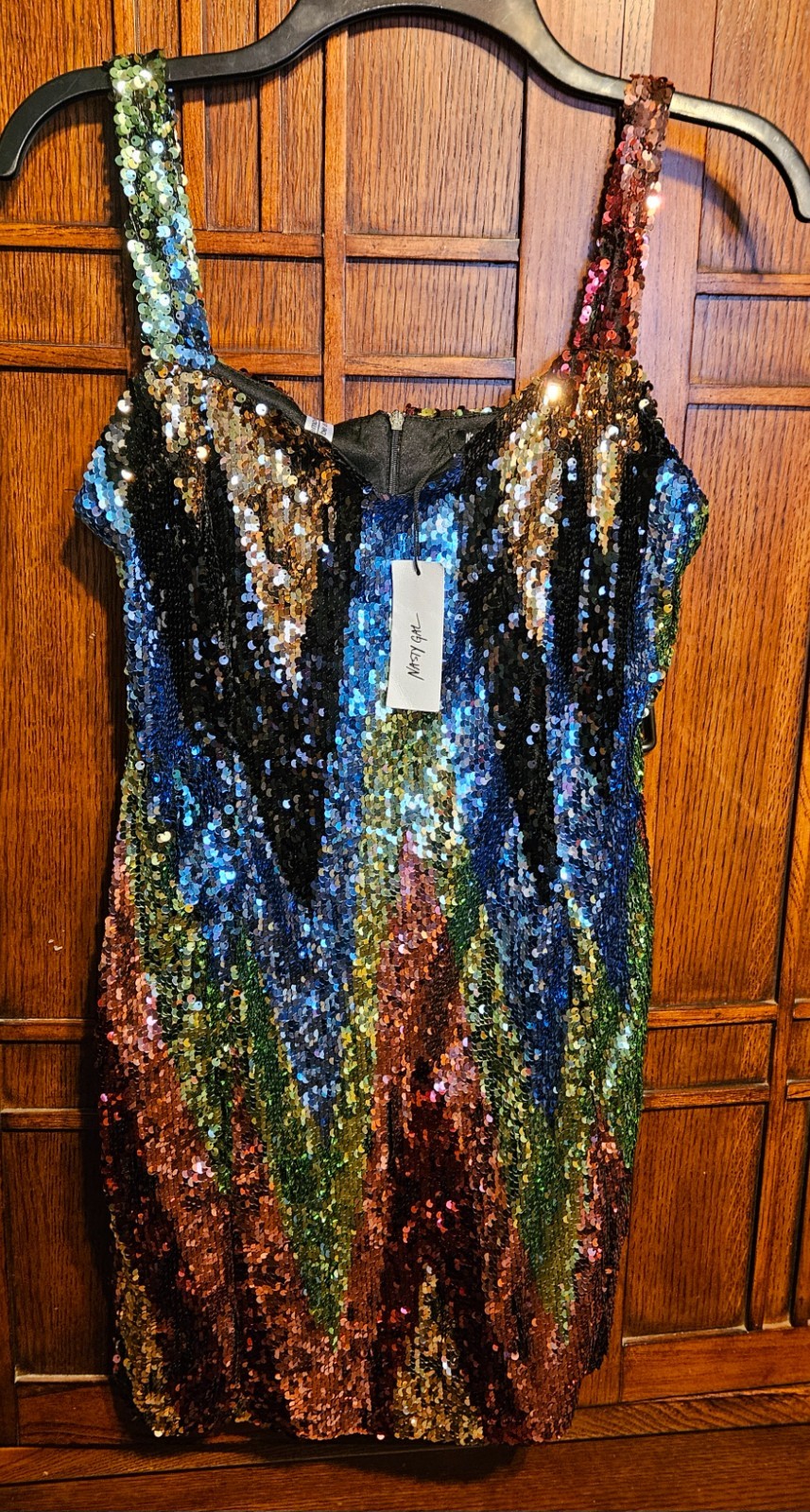 NWT Nasty Gal women’s multicolor sequin short dress US size 4