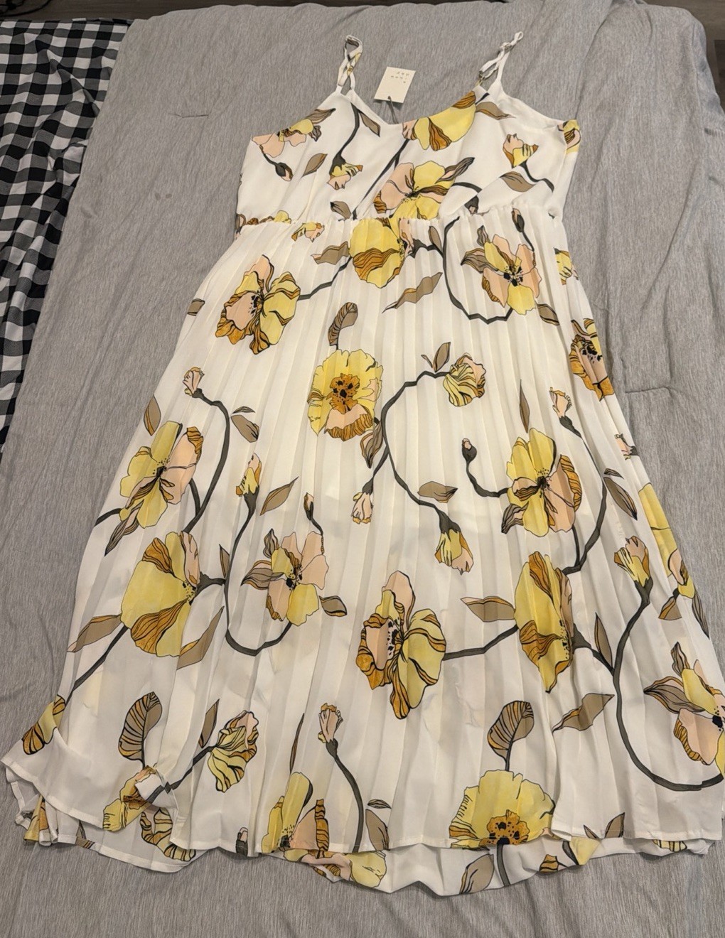 A New Day Women’s XXl Strapless Maxi Dress – Pleated Skirt – Floral
